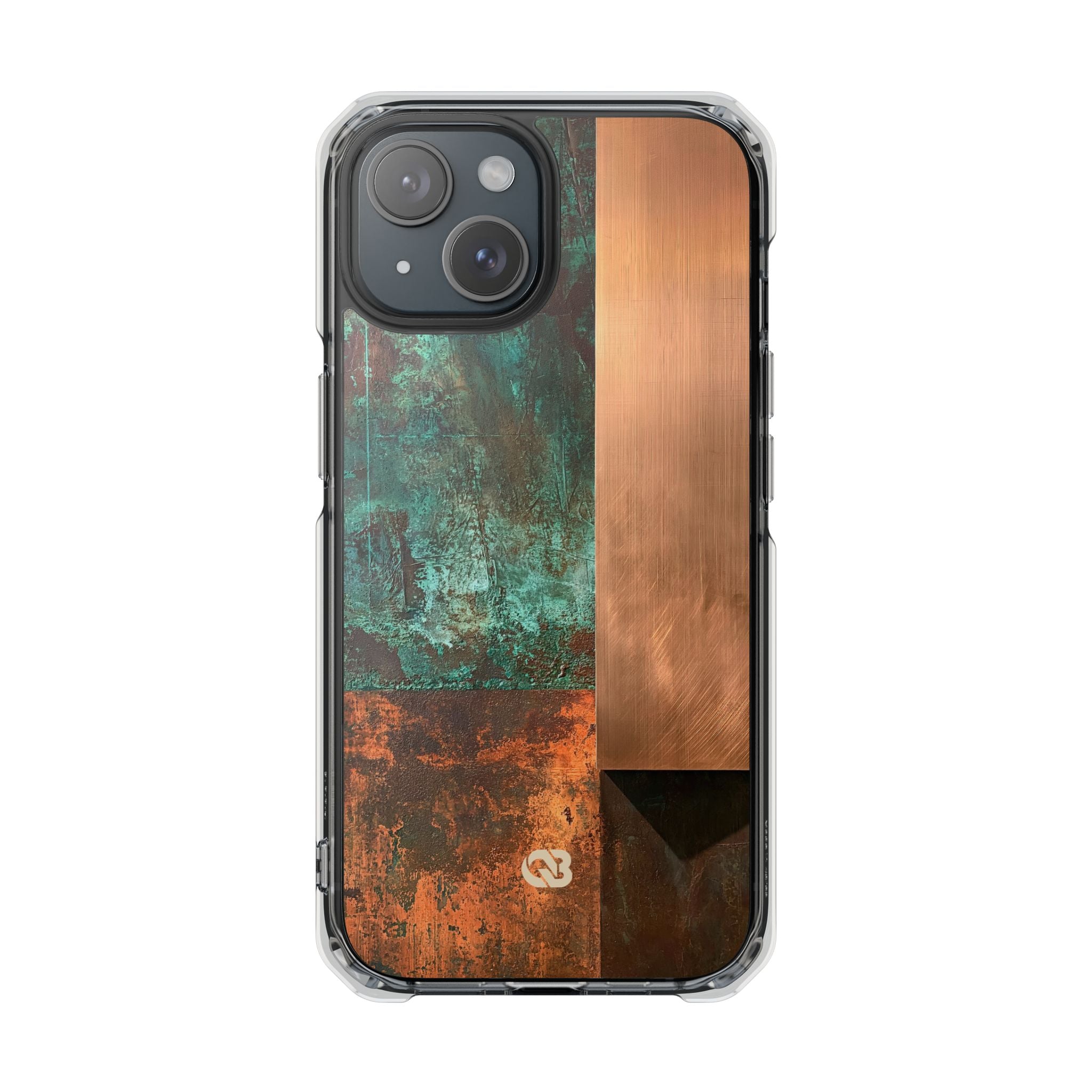 Teal Impact MagSafe Phone Case for iPhone - Verdigris Copper Slab