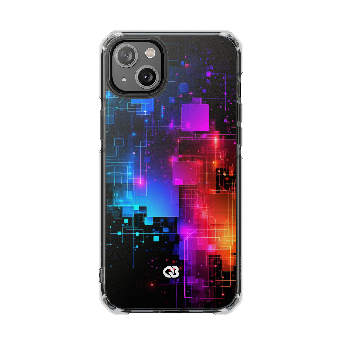 Spectral Circuit Grid · Clear Impact Magnetic Phone Case for iPhone · Black