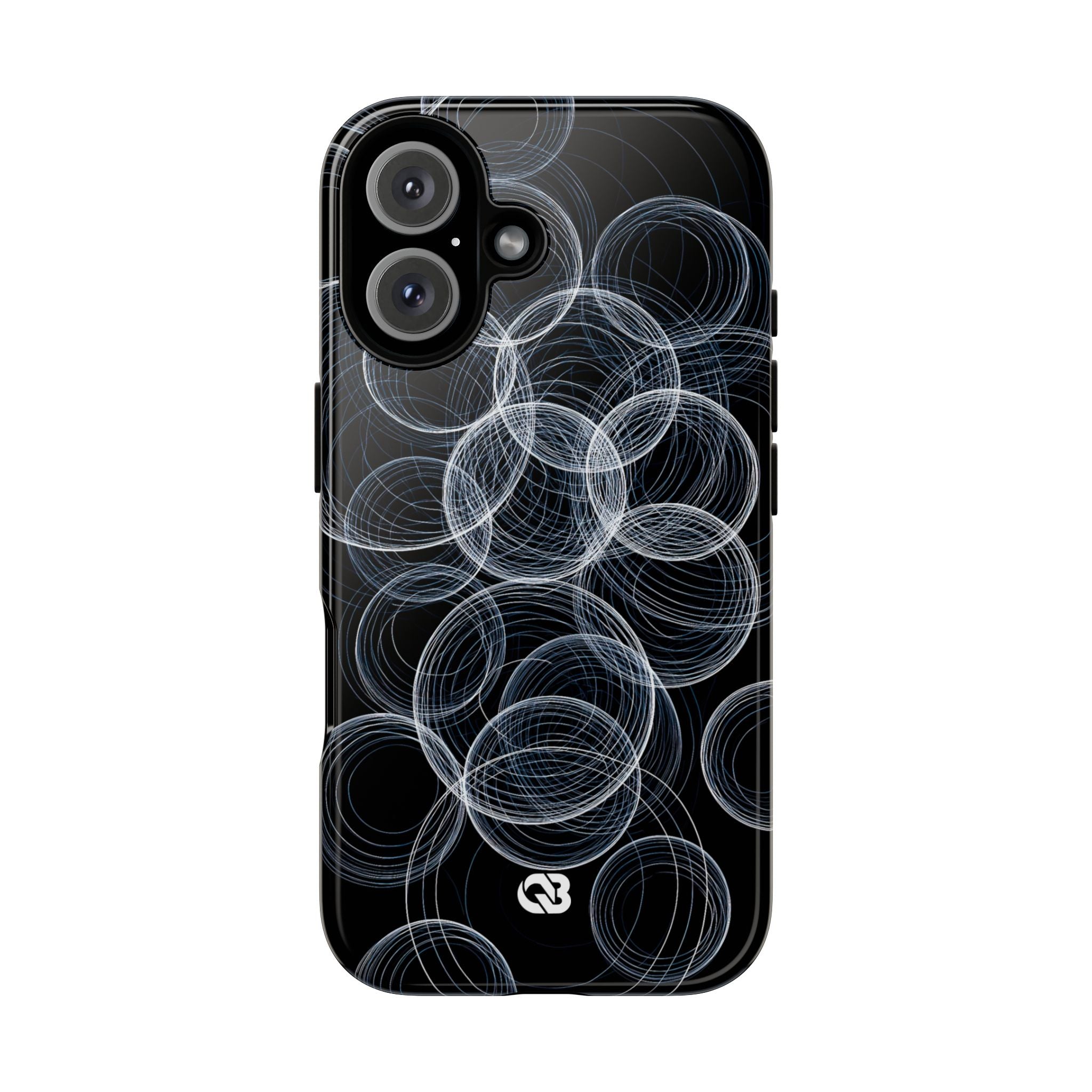 Black Tough Phone Case for iPhone - Frosted Ring Matrix