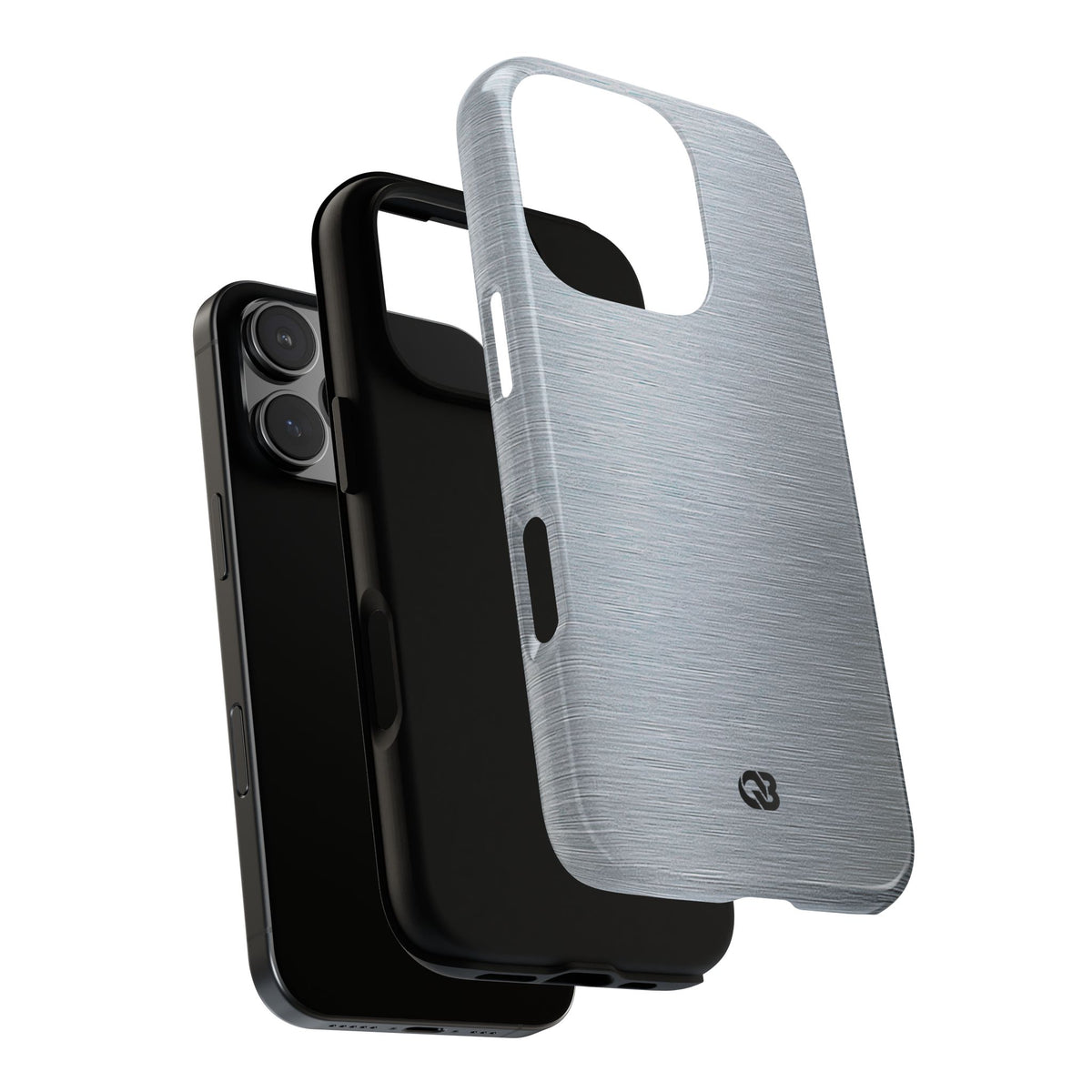Silver Tough Phone Case for iPhone - Satin Chrome Grain