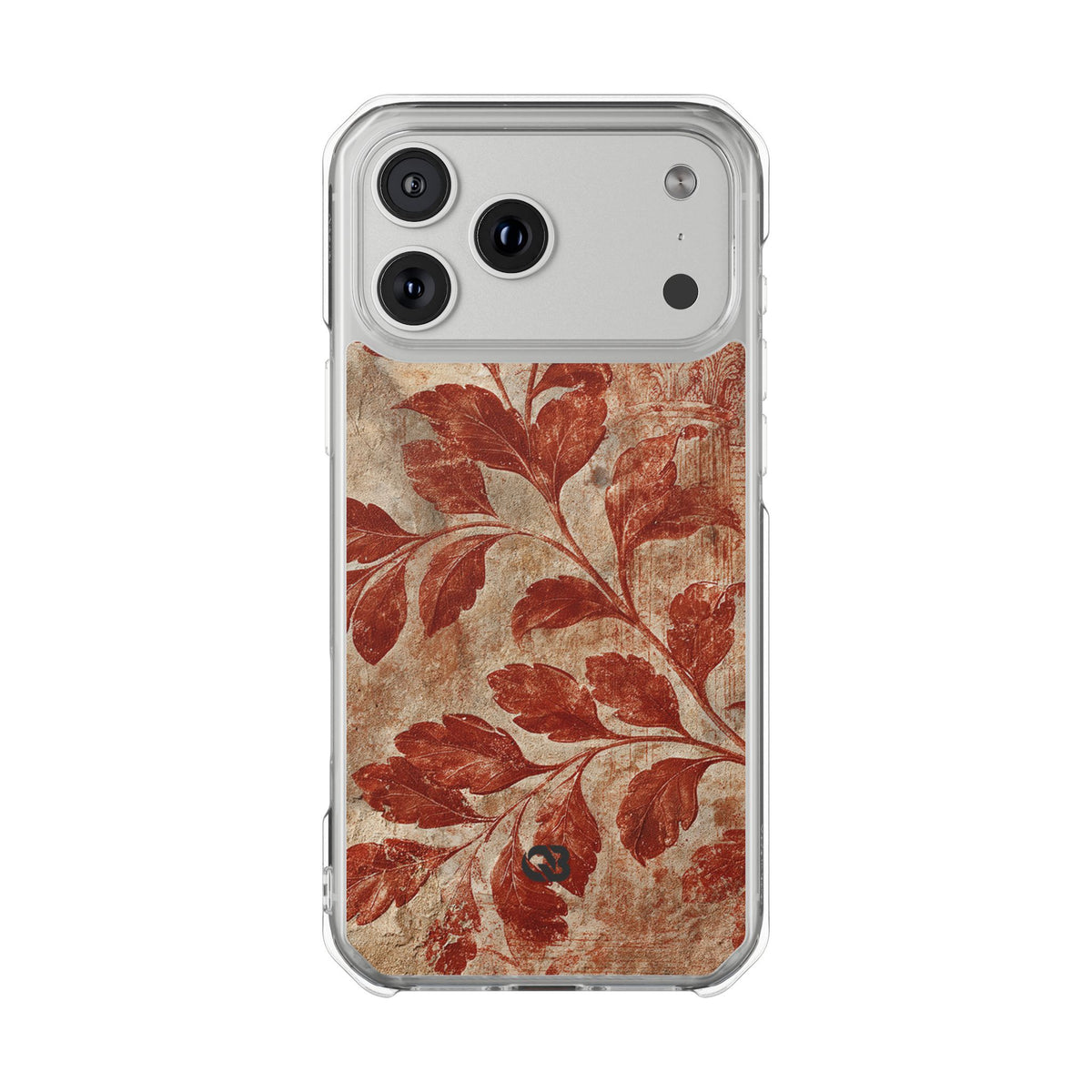 Terracotta Botanical Fresco · Clear Impact Magnetic Phone Case for iPhone · Red