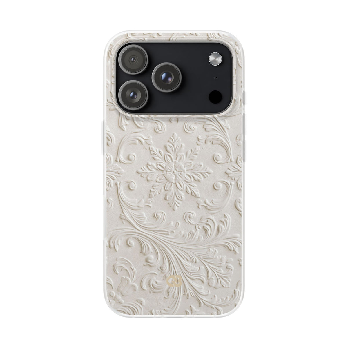 White Lite Phone Case for iPhone - Alabaster Floral Relief