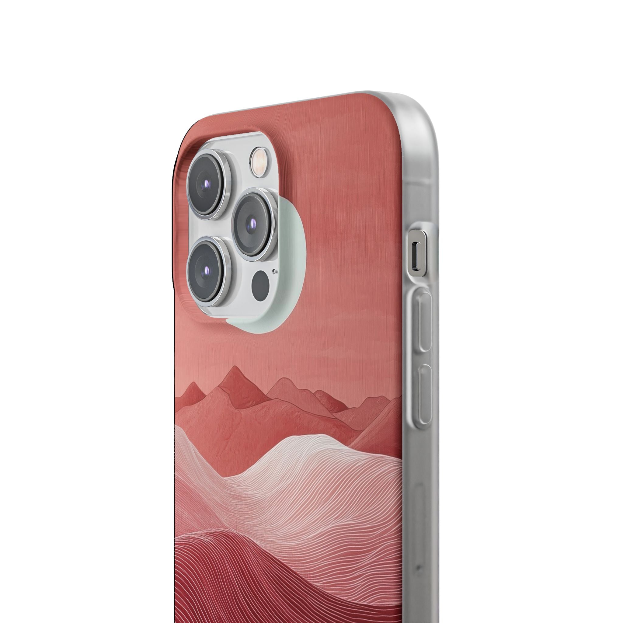 Valkoinen Orb Dunes iPhone 14 Pro Max -pehmeä suojakotelo