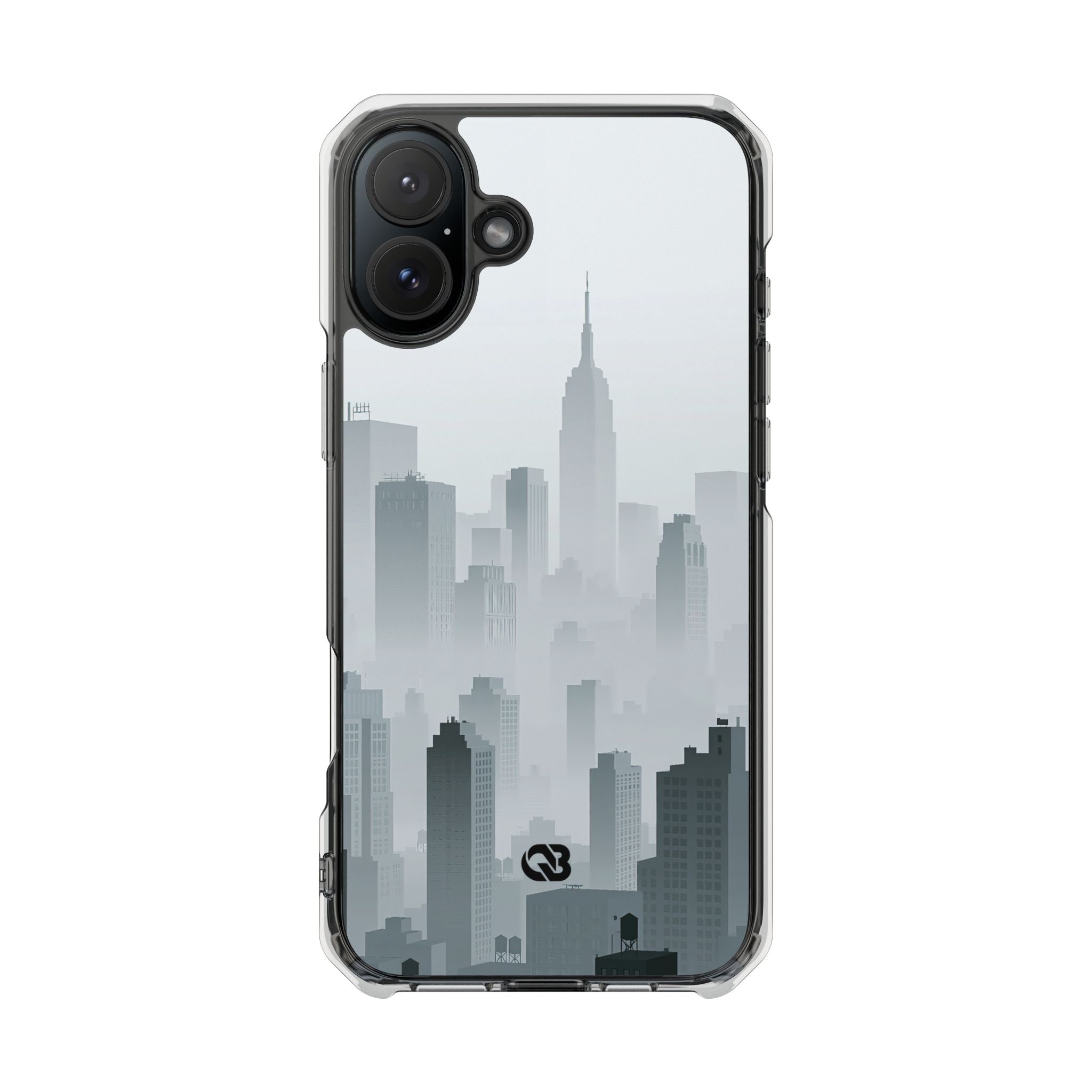 Grey Impact MagSafe Phone Case for iPhone - Steel Mist Skyline