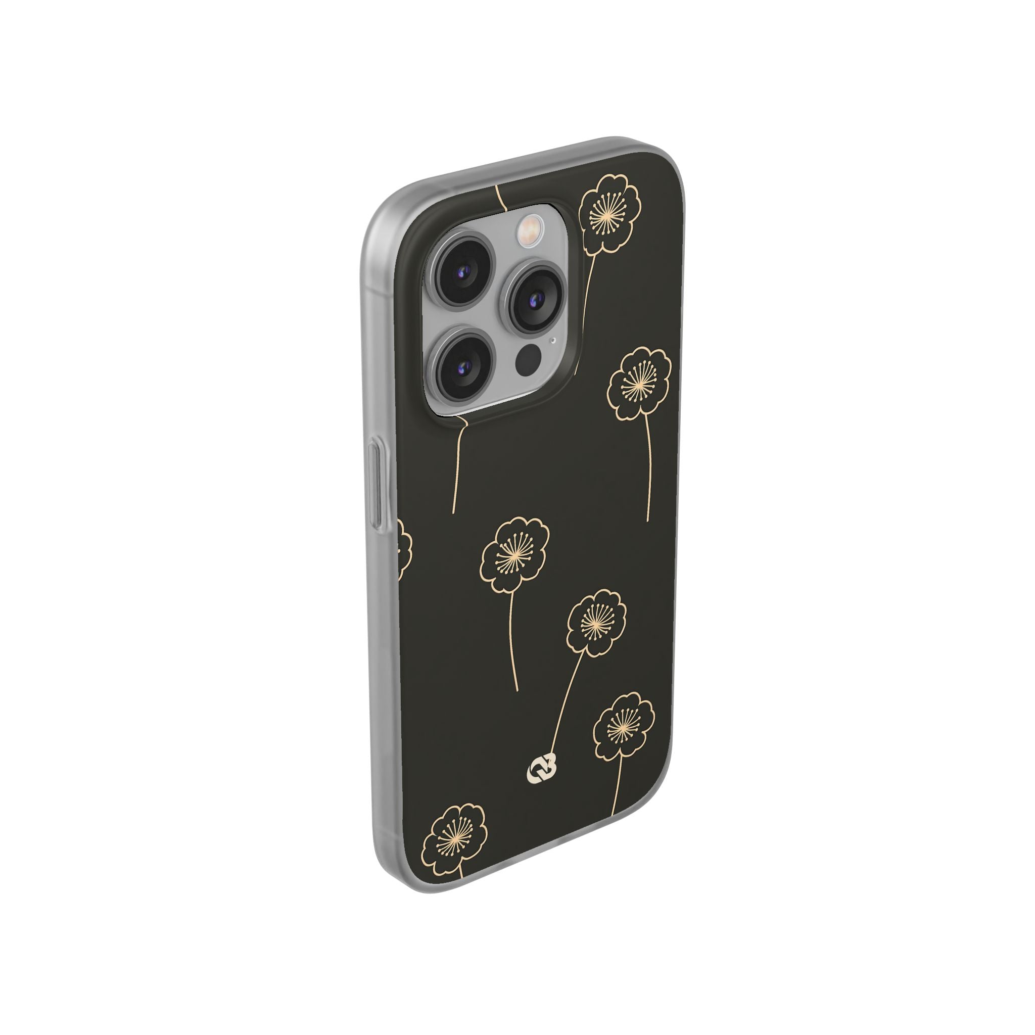 Black Lite Phone Case for iPhone - Obsidian Sand Petals