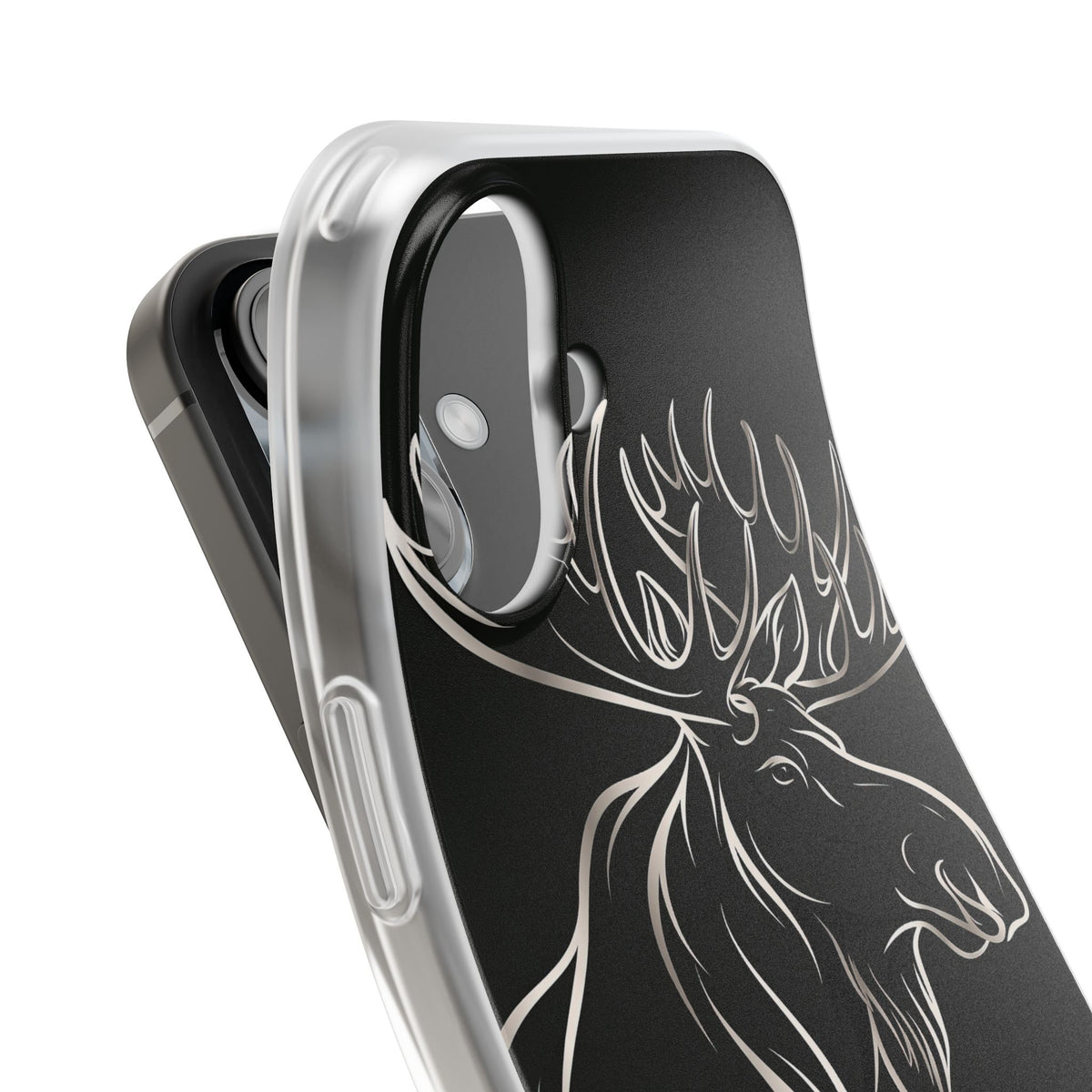Nordic Moose Contour · Lite Phone Case for iPhone · Black