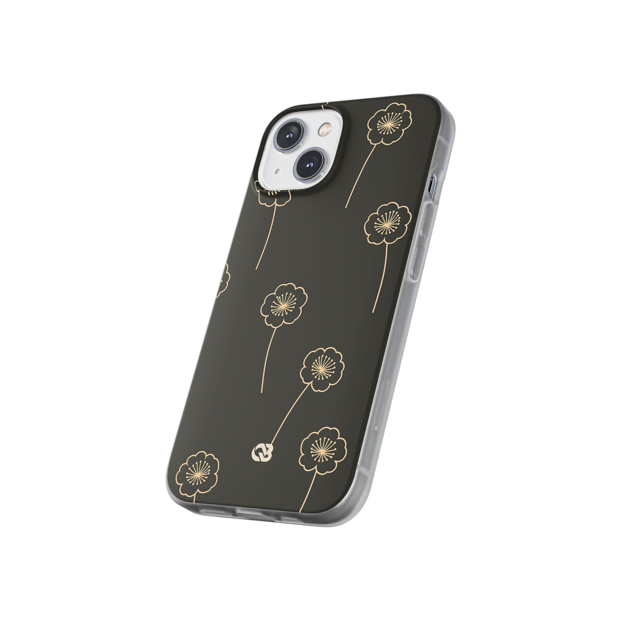 Black Lite Phone Case for iPhone - Obsidian Sand Petals