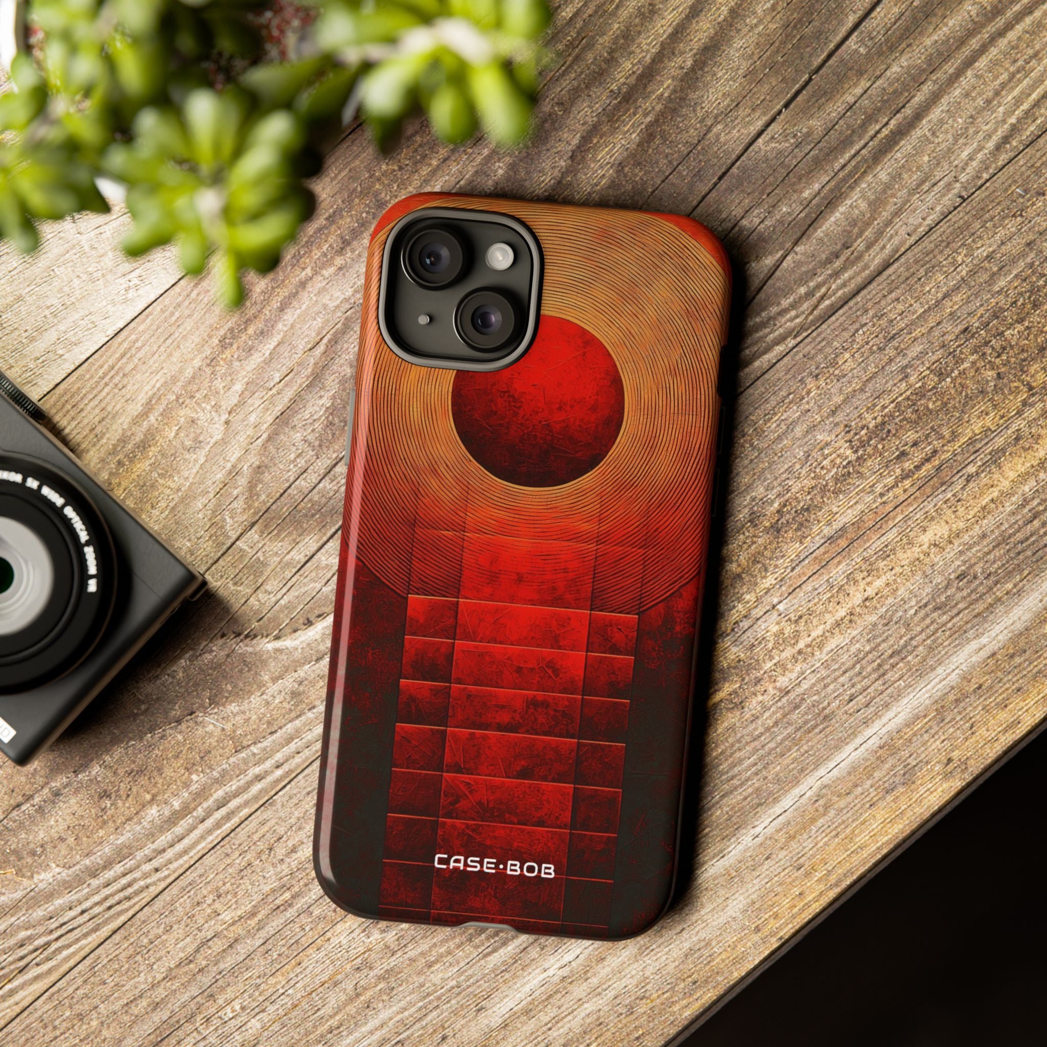 Crimson Orbit iPhone 15 Plus Cover - Tough