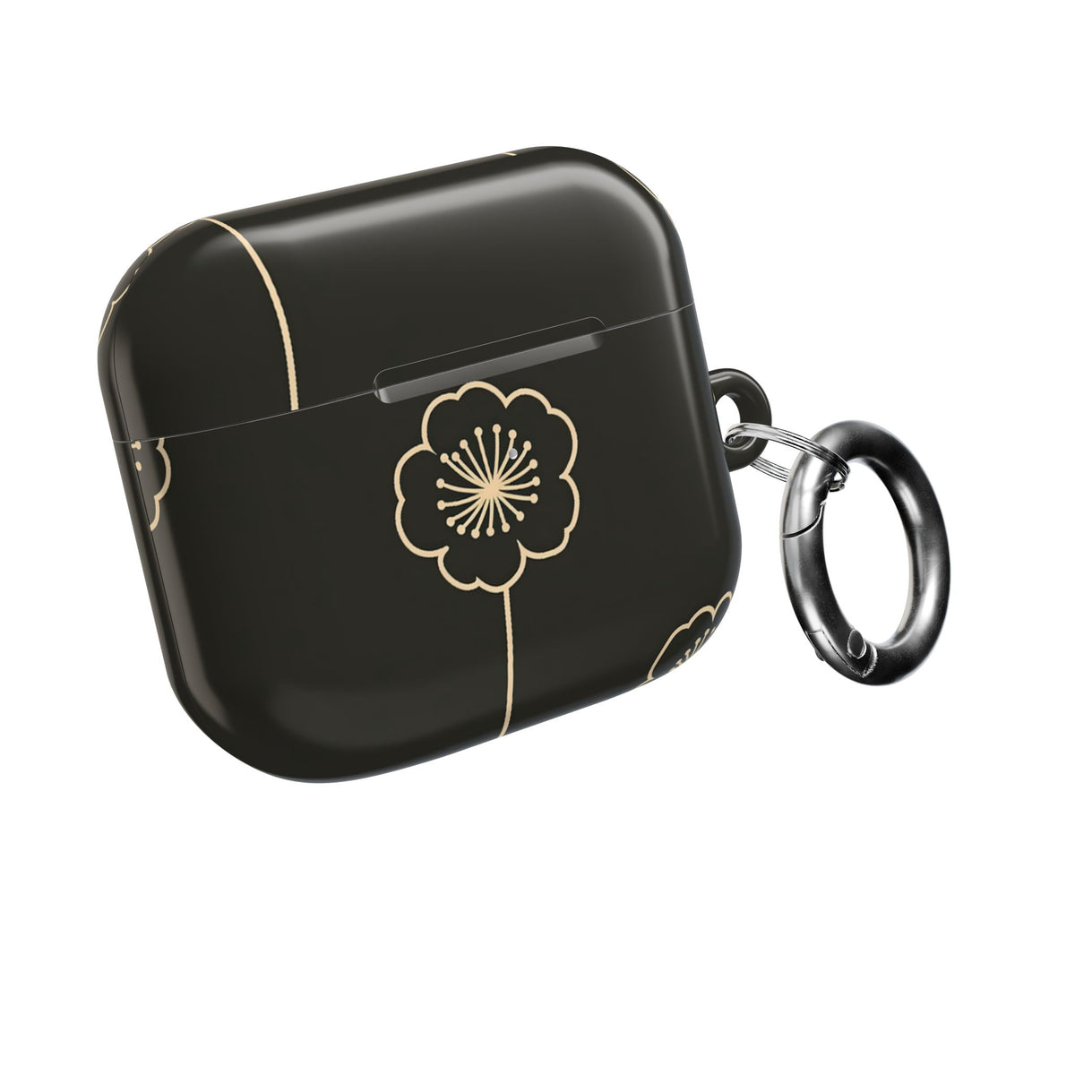 Nocturne Bloom Contours · Hard Case for AirPods & AirPods Pro · Black