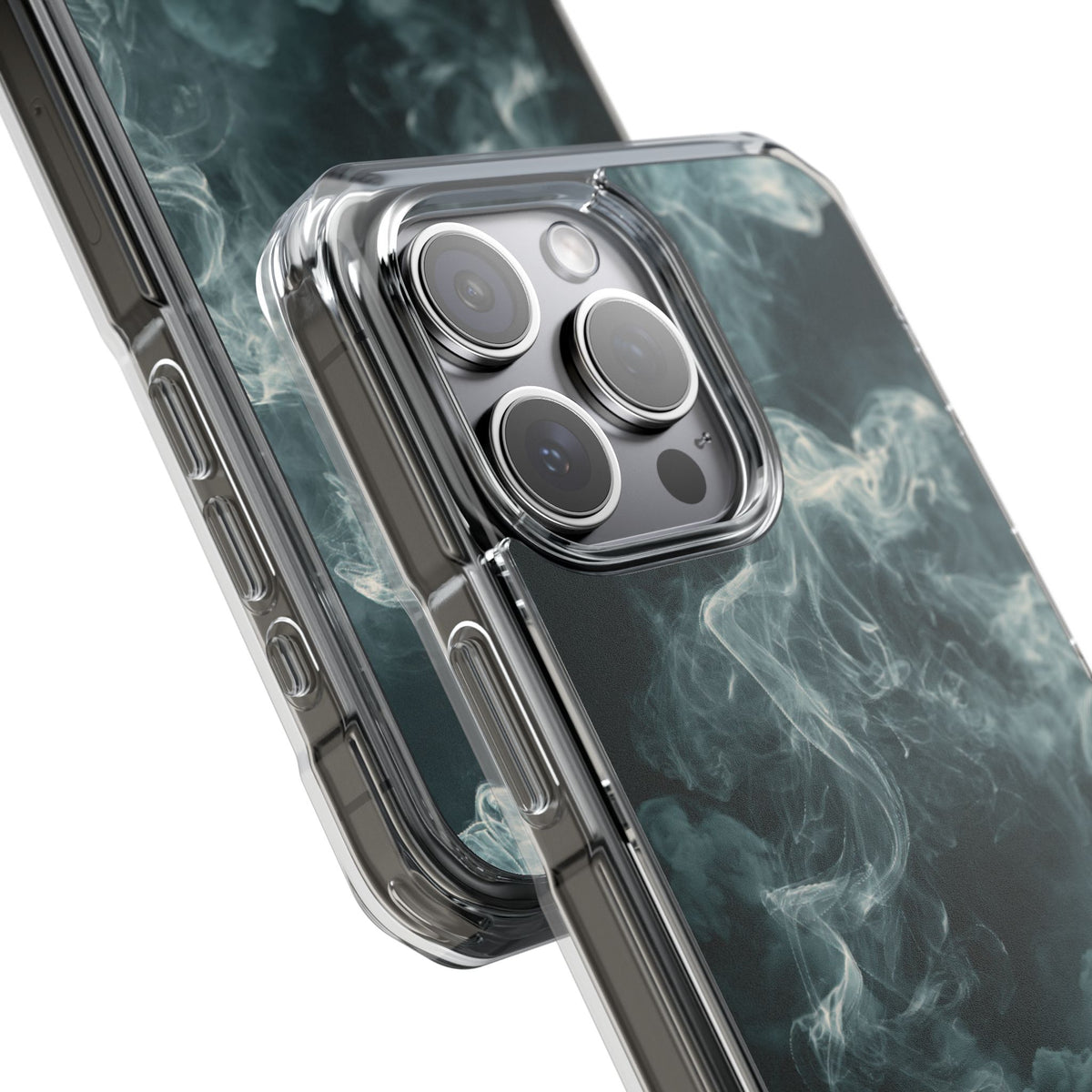 Luminescent Vapor Drift · Clear Impact Magnetic Phone Case for iPhone · Teal