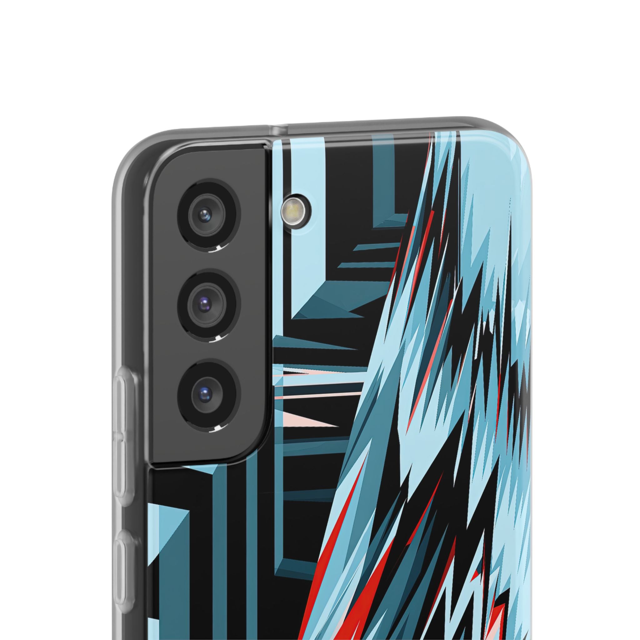 Blue Lite Phone Case for Samsung - Glitch Peak Cyan