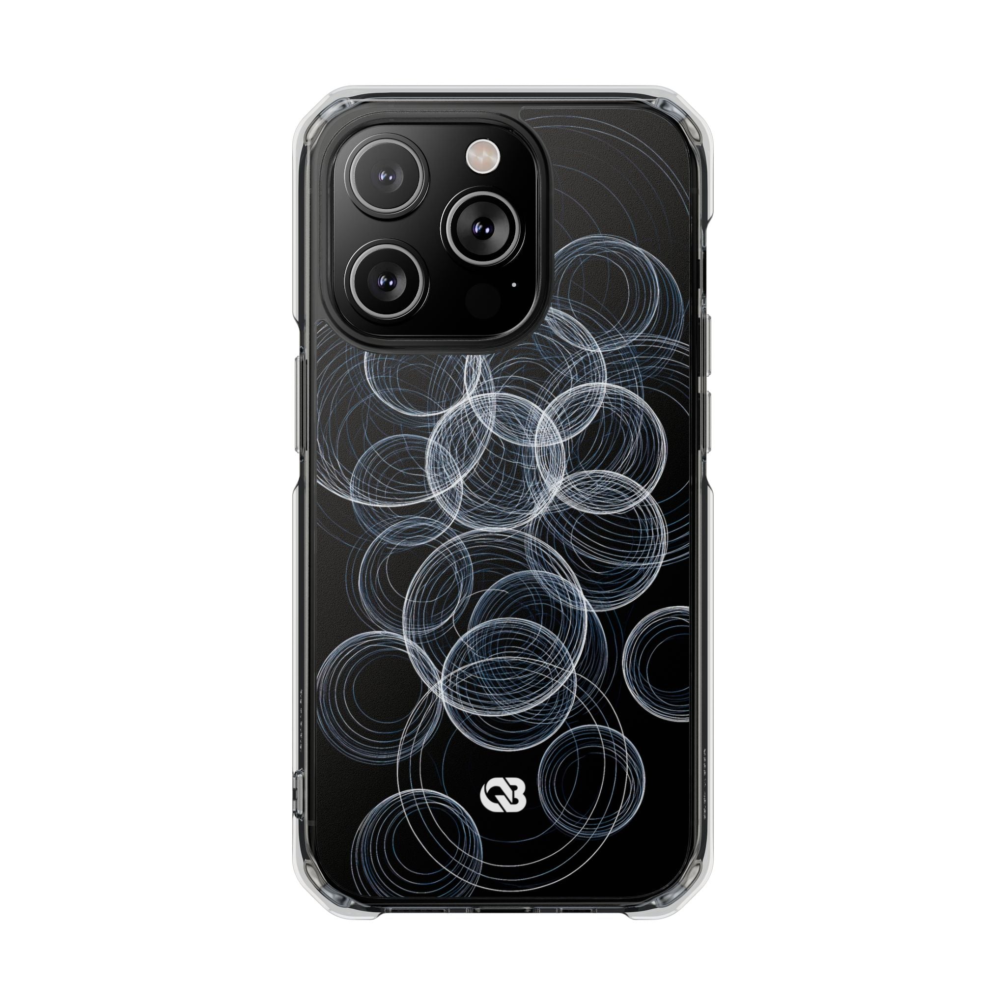 Black Impact MagSafe Phone Case for iPhone - Frosted Ring Matrix