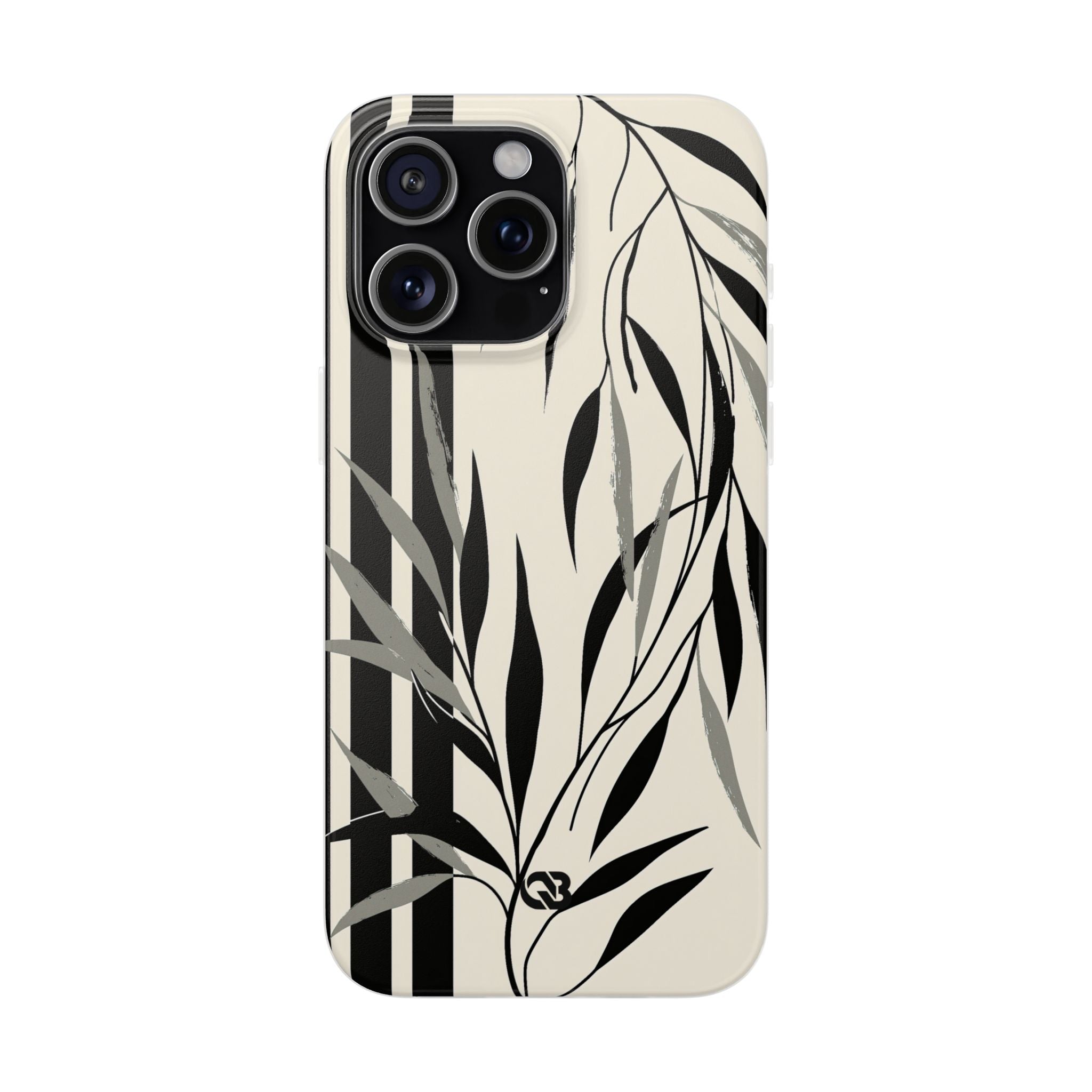 Beige Lite Phone Case for iPhone - Soot Leaf Sketch
