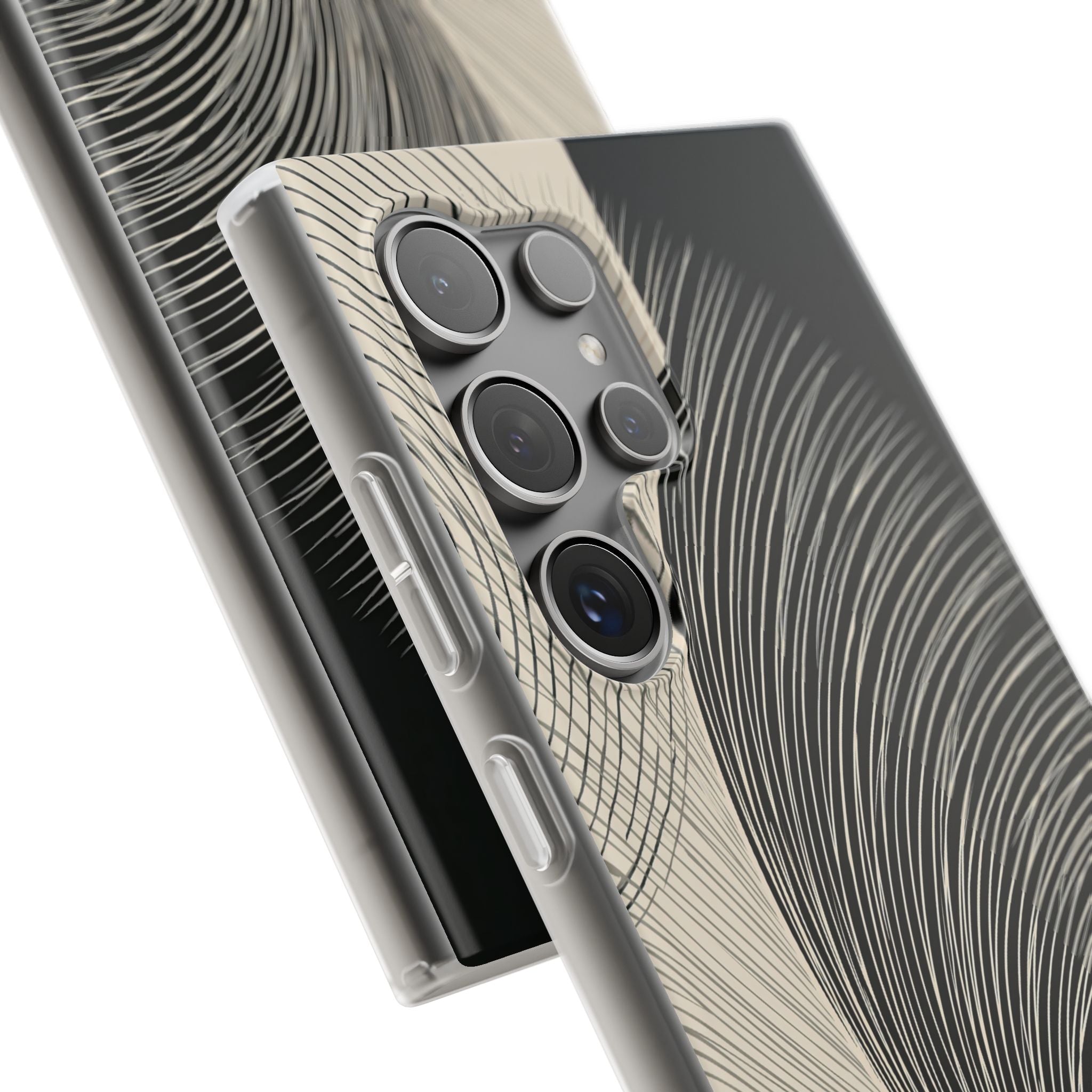 Beige Lite Phone Case for Samsung - Obsidian Cream Plume