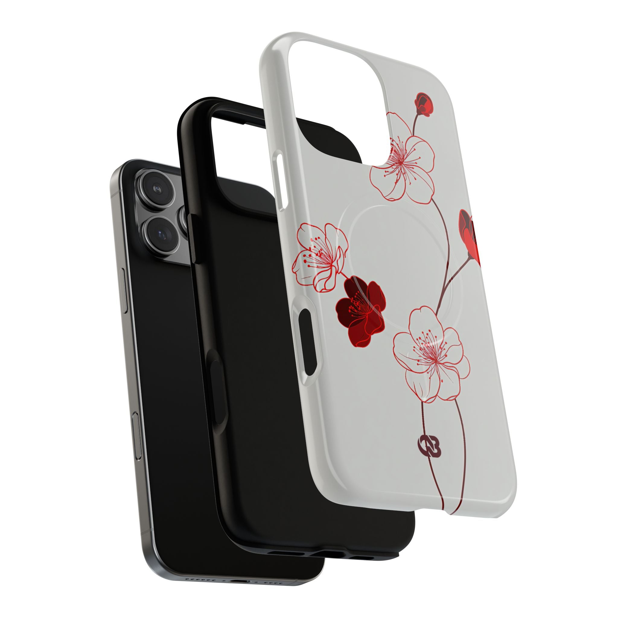 Red Tough 2.0 Magsafe Phone Case for iPhone - Kyoto Ember Bloom