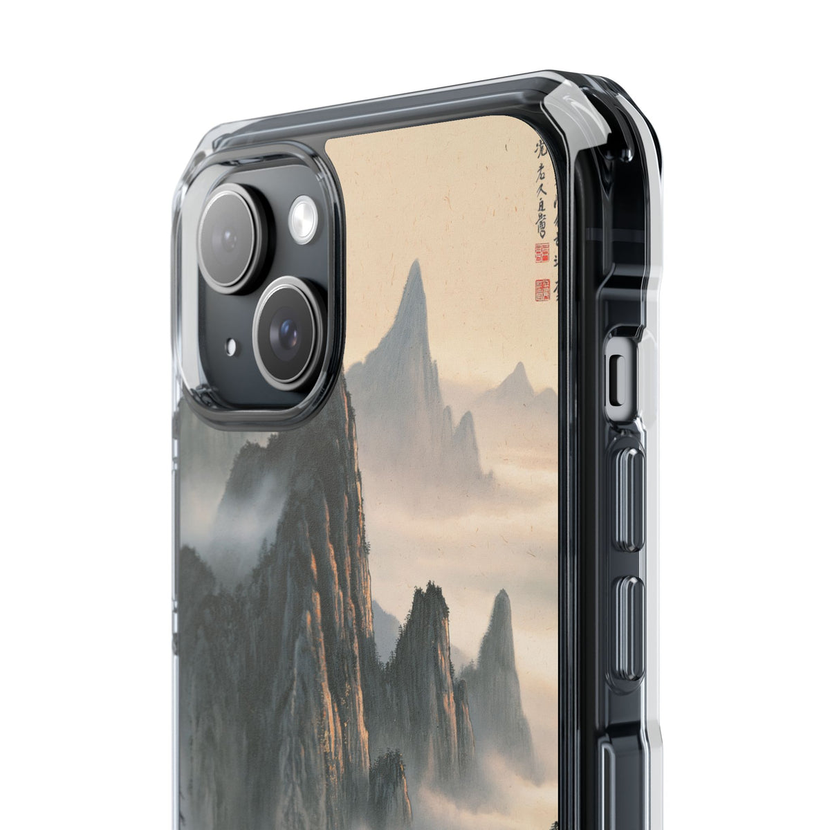 Sacred Mountain Mist · Clear Impact Magnetic Phone Case for iPhone · Beige