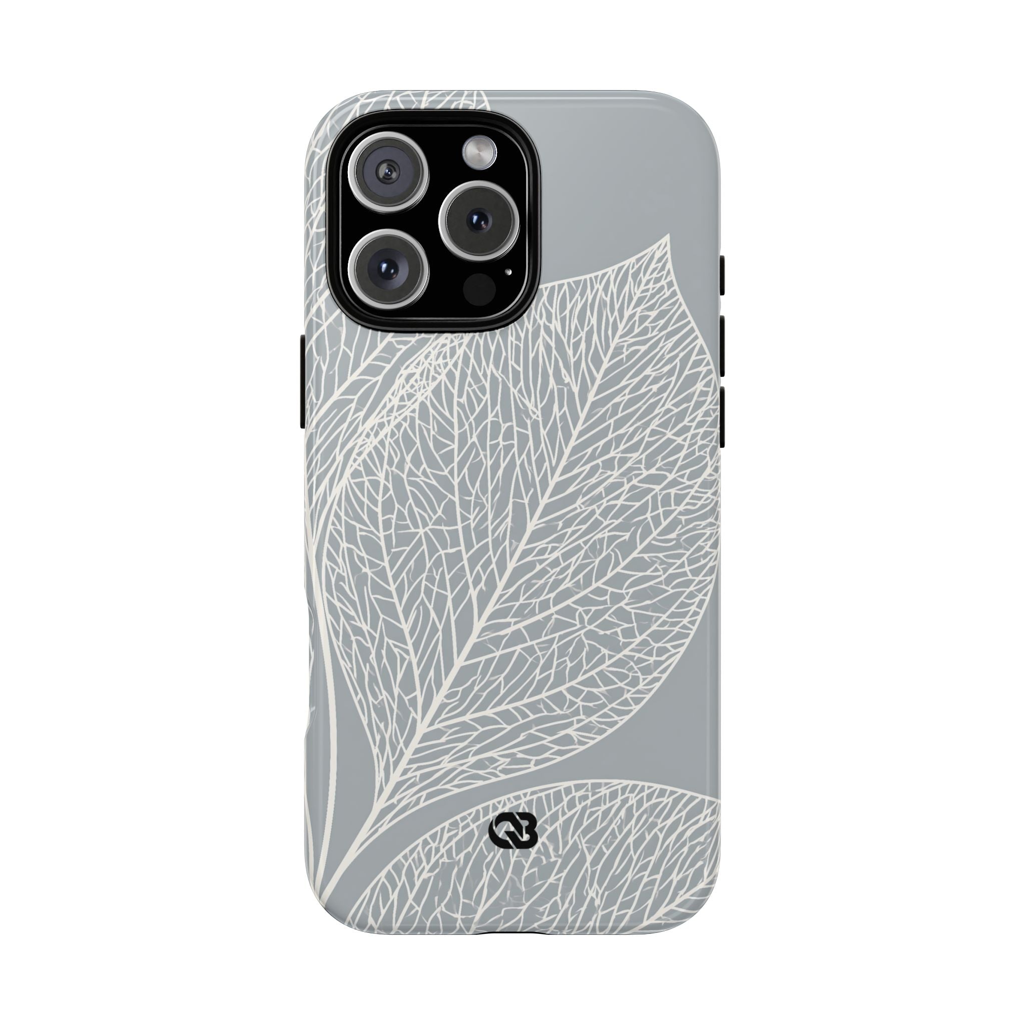 Grey Tough Phone Case for iPhone - Frosted Ash Veins