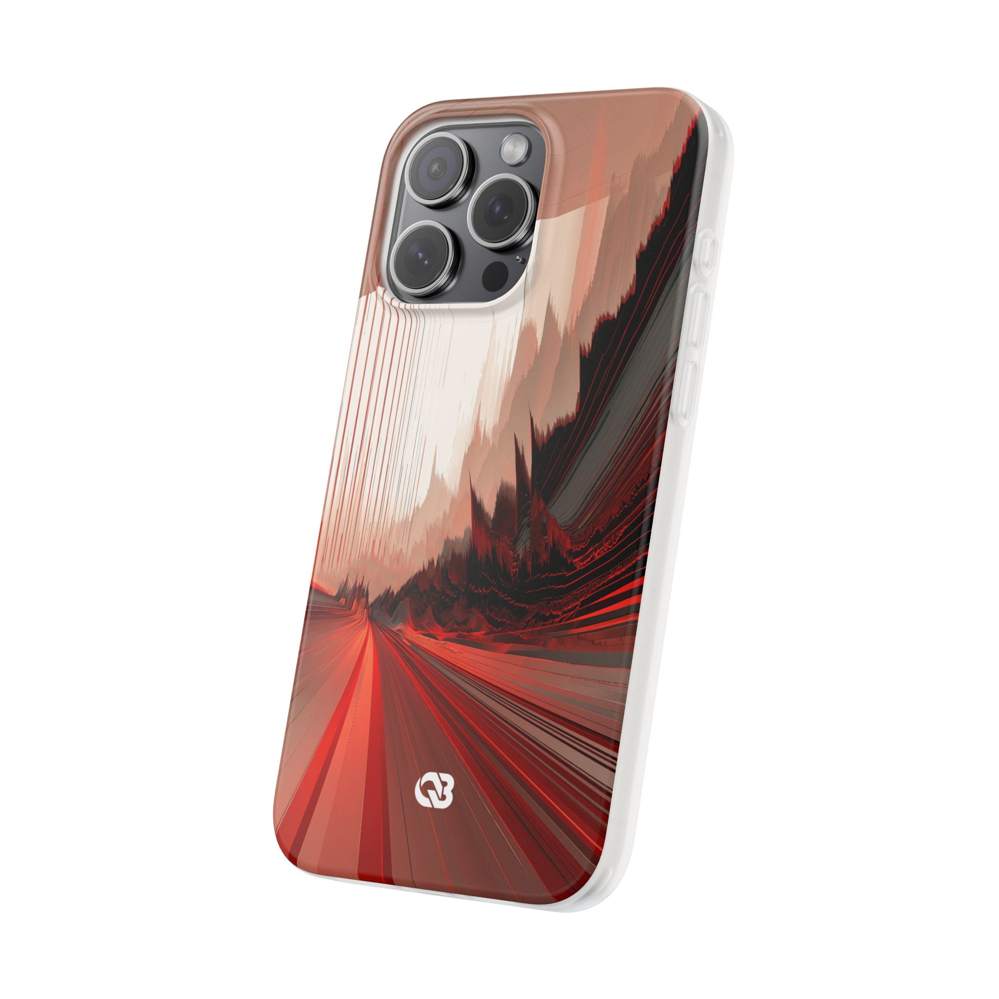 Red Lite Phone Case for iPhone - Crimson Pulse Horizon