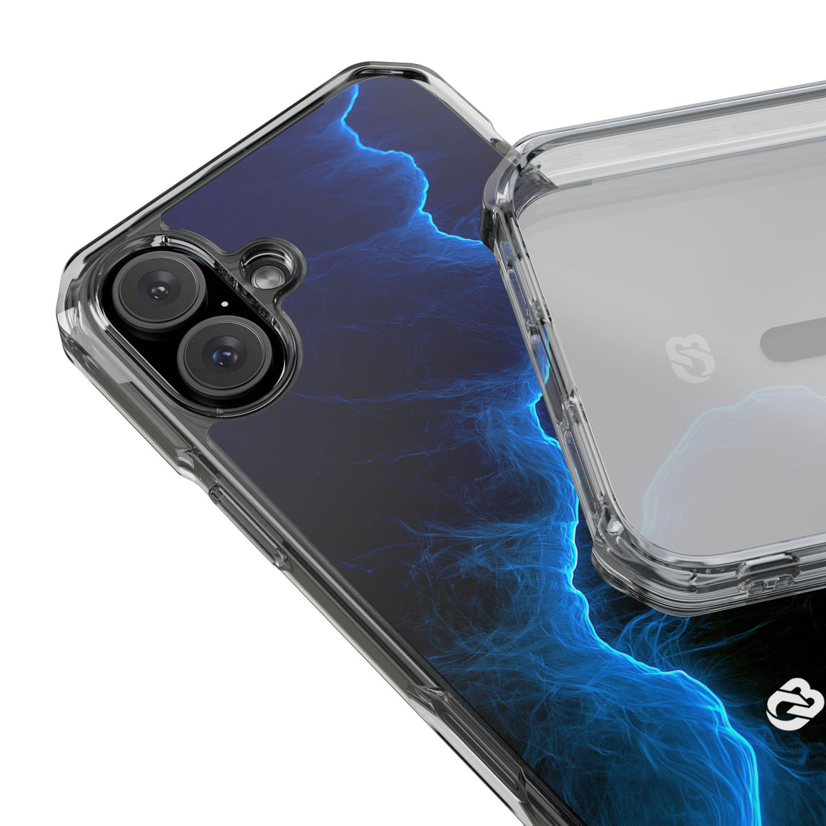 Electric Azure Drift · Clear Impact Magnetic Phone Case for iPhone · Blue