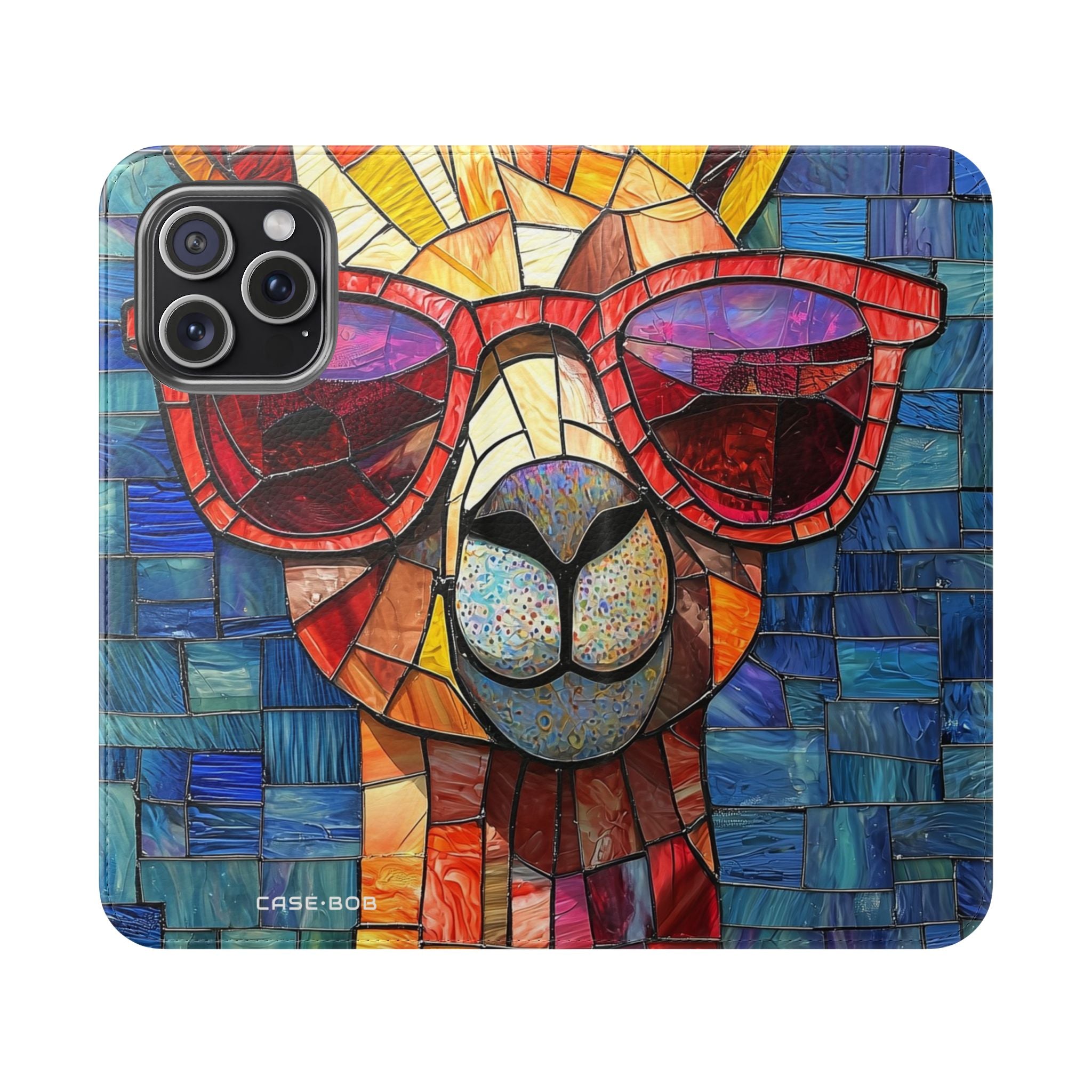 Sunglass Llama Mosaic - iPhone 15 Pro Max Case - Wallet