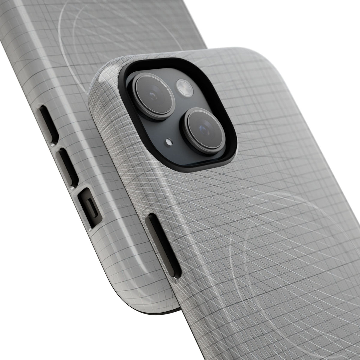 Grey Tough 2.0 Magsafe Phone Case for iPhone - Chrome Mesh Warp