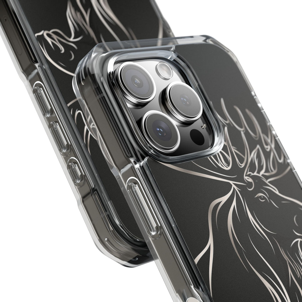 Nordic Moose Contour · Clear Impact Magnetic Phone Case for iPhone · Black