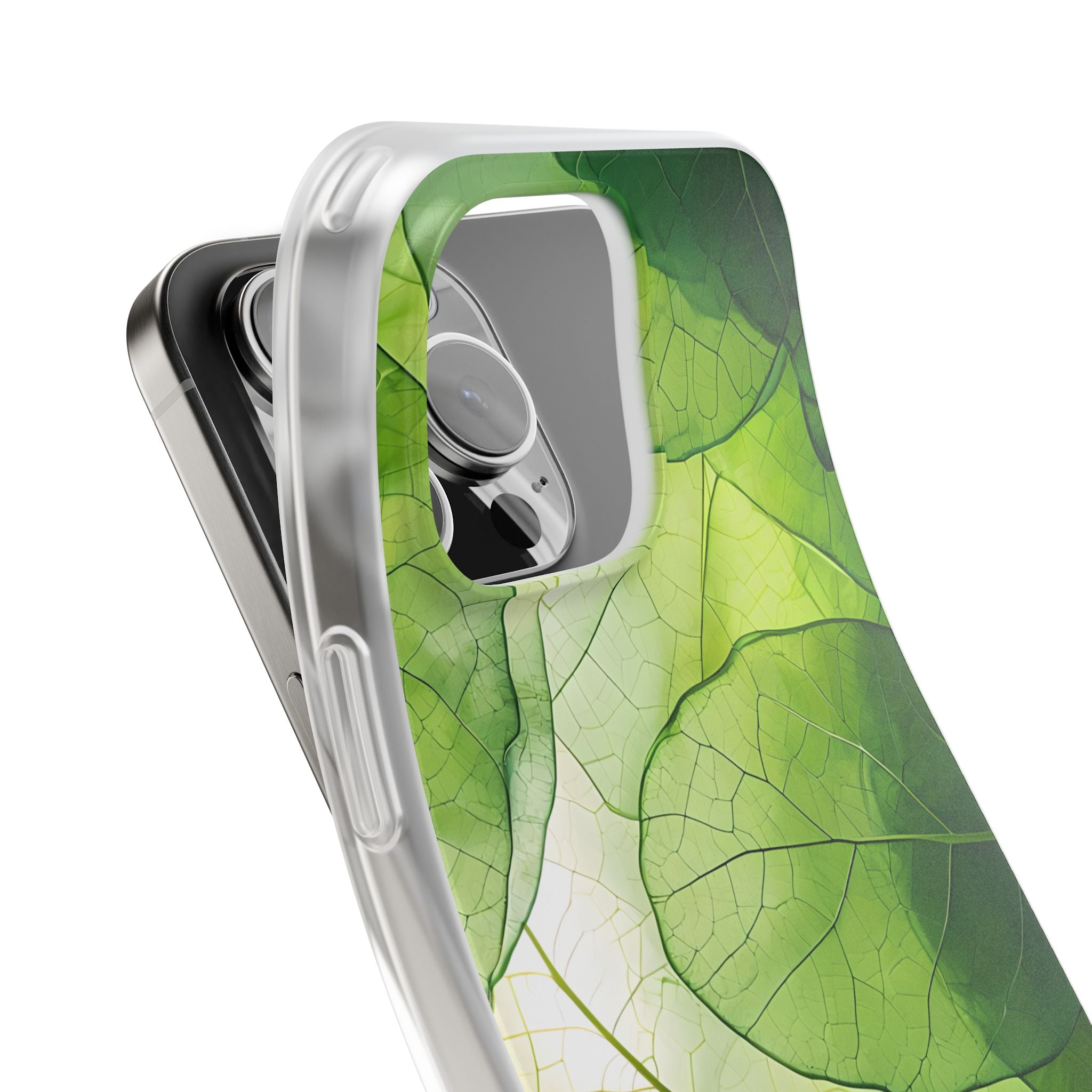 Emerald Leaf Veins · Soft Phone Case for iPhone