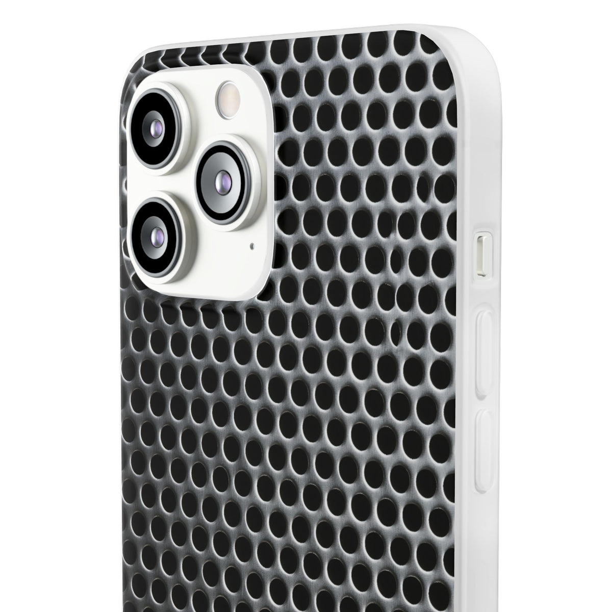 Brushed Perforated Steel · Lite Phone Case for iPhone · Silver