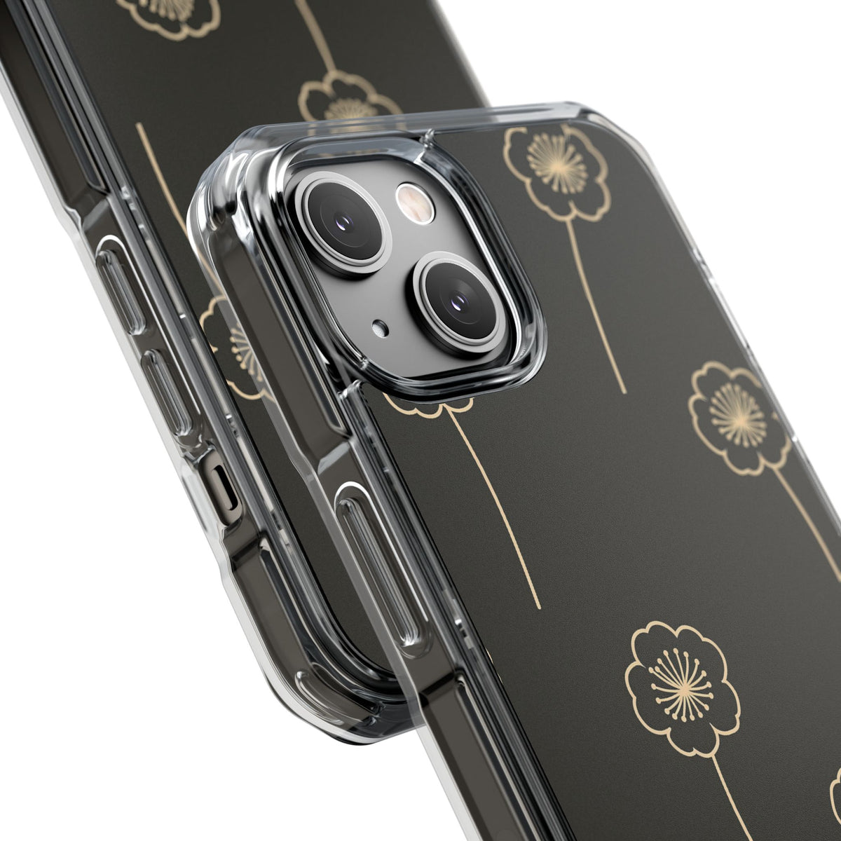 Nocturne Bloom Contours · Clear Impact Magnetic Phone Case for iPhone · Black