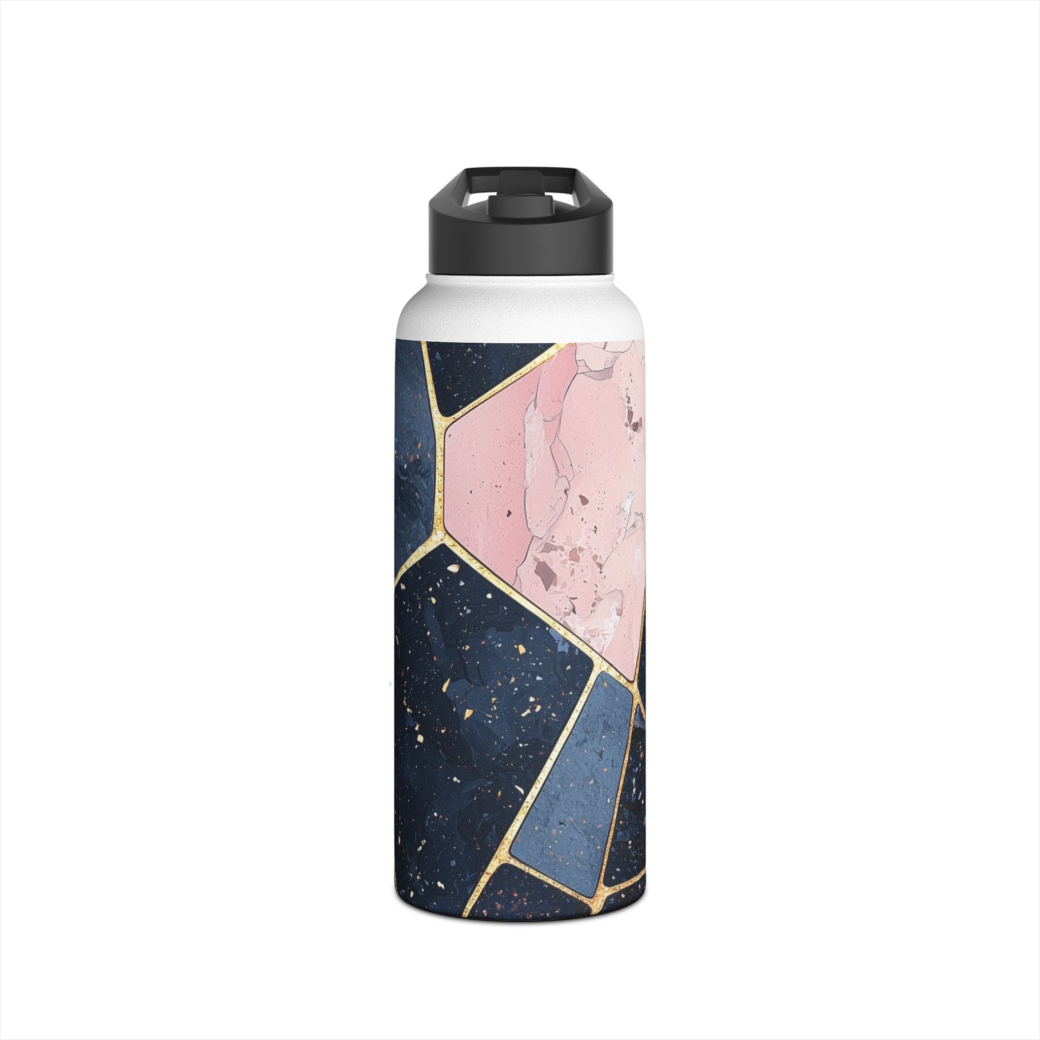 Golden Mosaic Navy - Stainless Steel Water Bottle