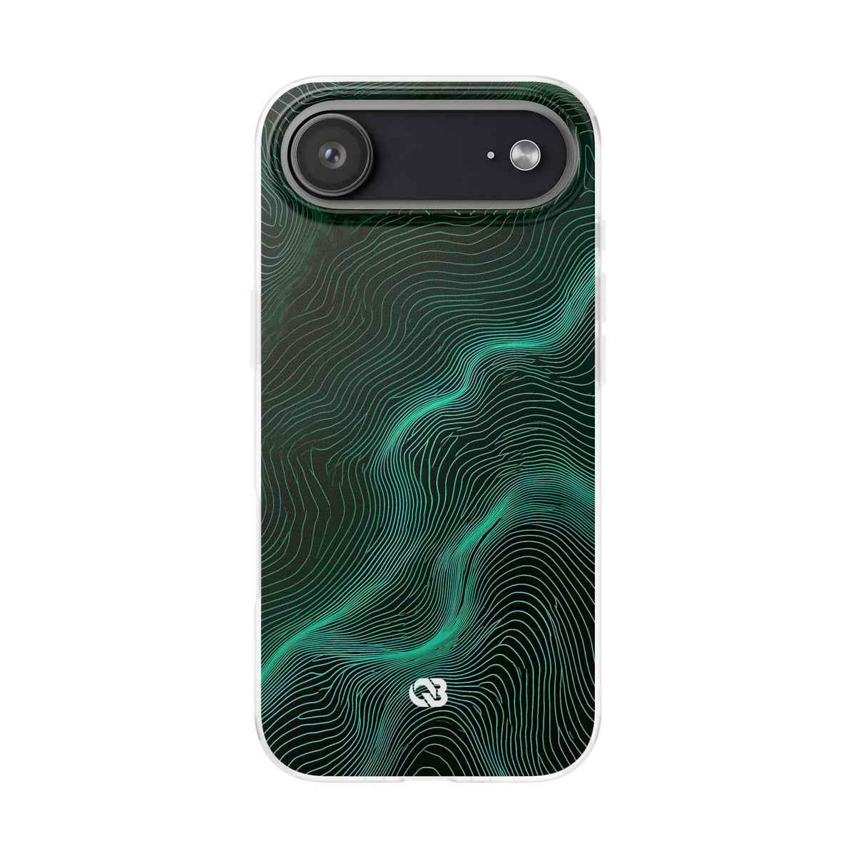 Teal Lite Phone Case for iPhone - Neon Jade Contour
