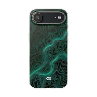 Teal Lite Phone Case for iPhone - Neon Jade Contour