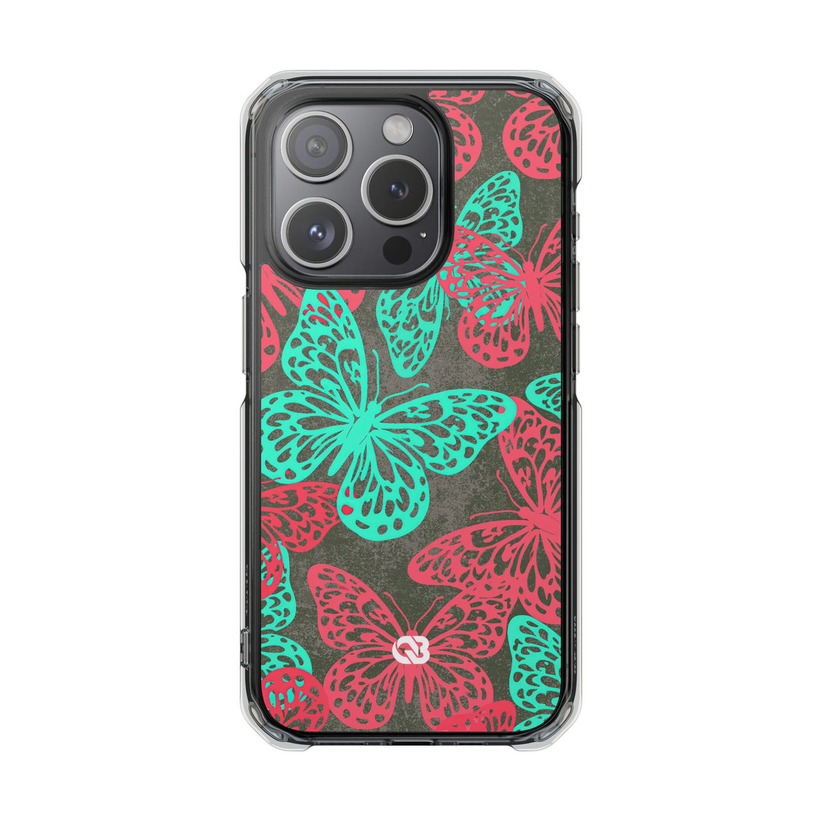 Electric Papillon · Clear Impact Magnetic Phone Case for iPhone · Pink