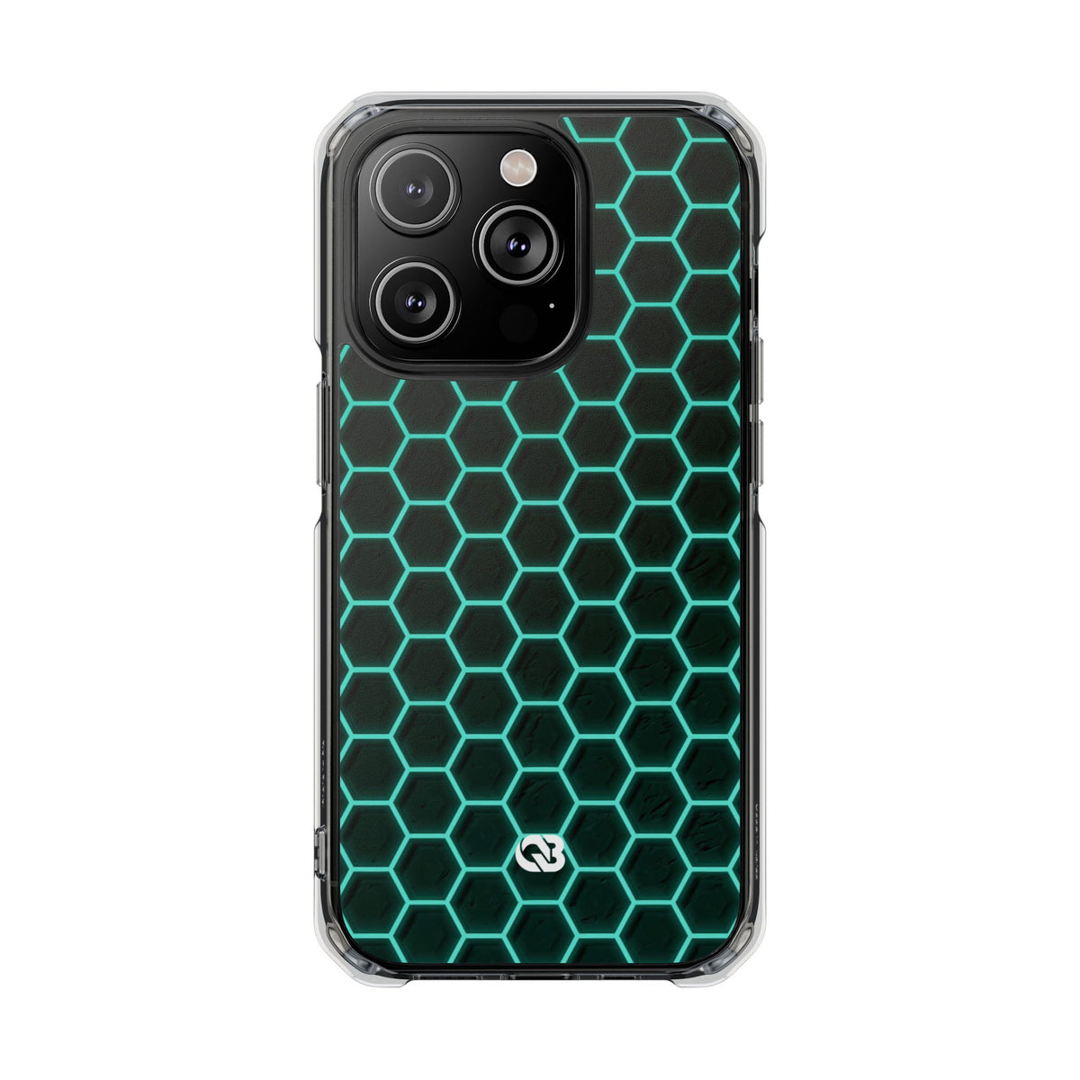 Neon Hex Spectrum · Clear Impact Magnetic Phone Case for iPhone · Teal