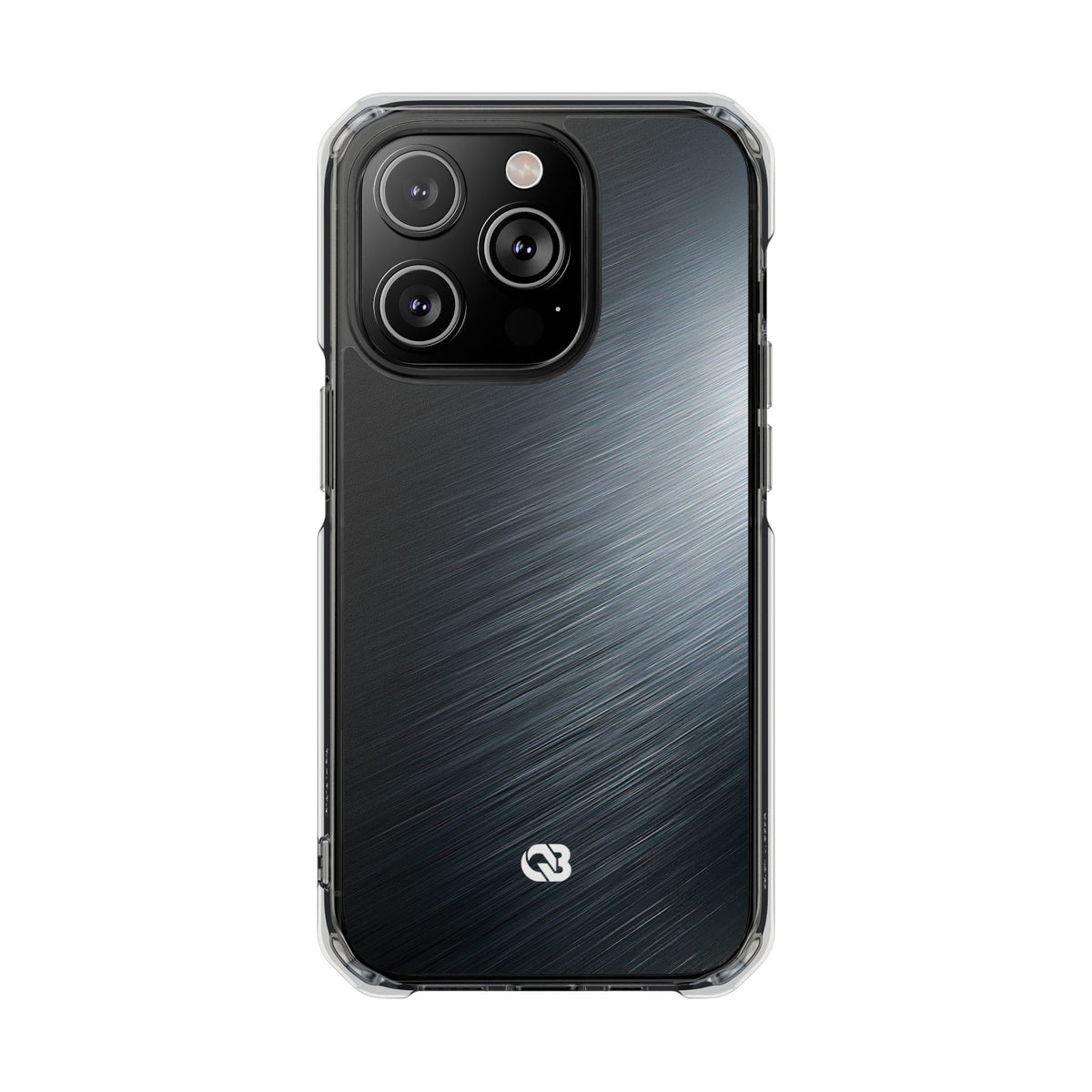 Brushed Obsidian Steel · Clear Impact Magnetic Phone Case for iPhone · Grey