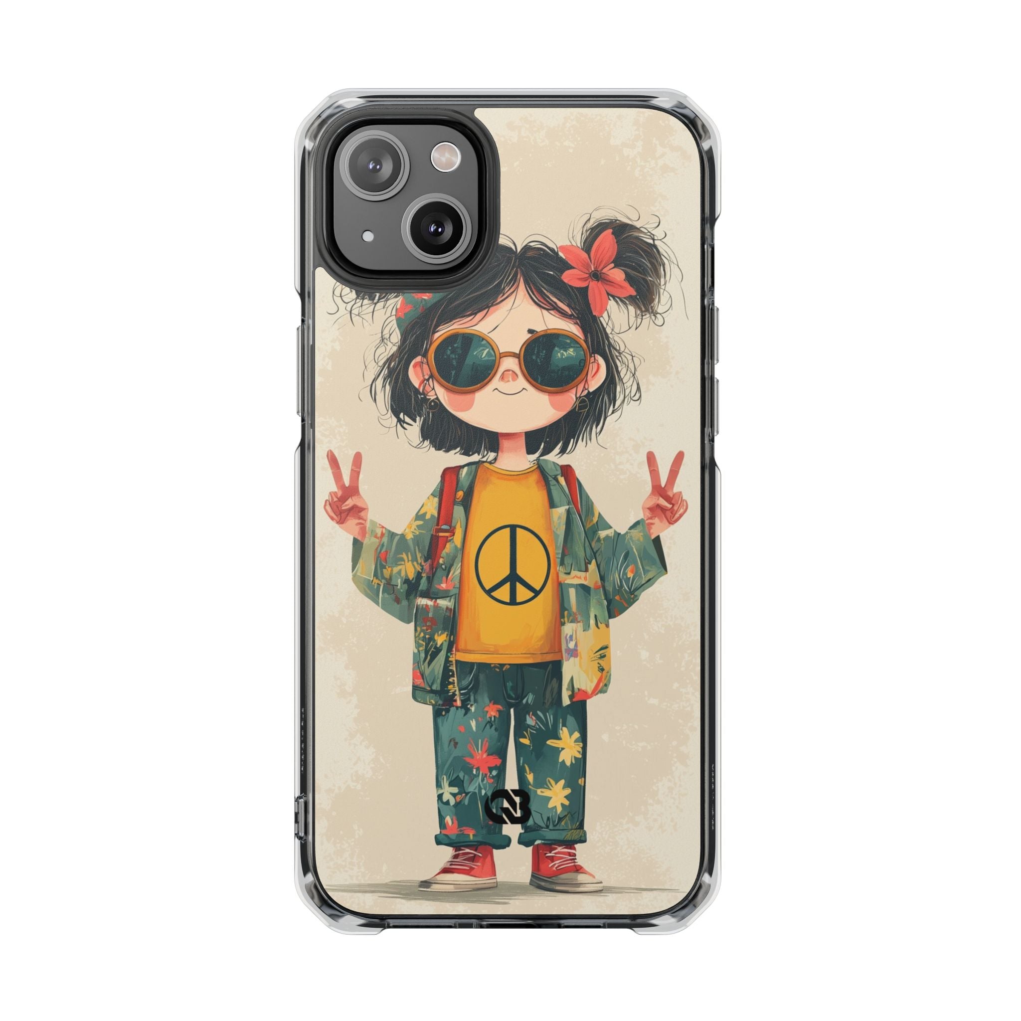 Retro Peace Girl · Impact Hoesje voor iPhone · Magsafe