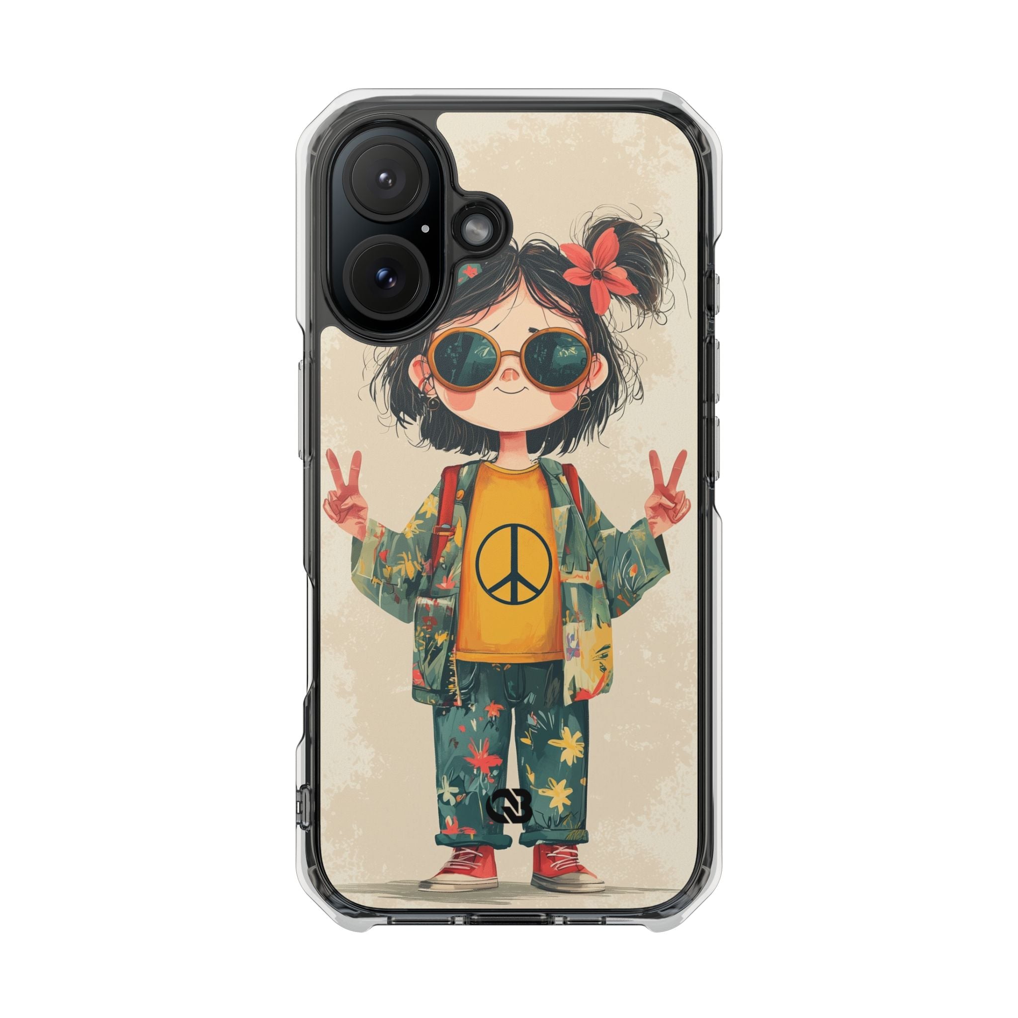 Retro Peace Girl · Impact Hoesje voor iPhone · Magsafe