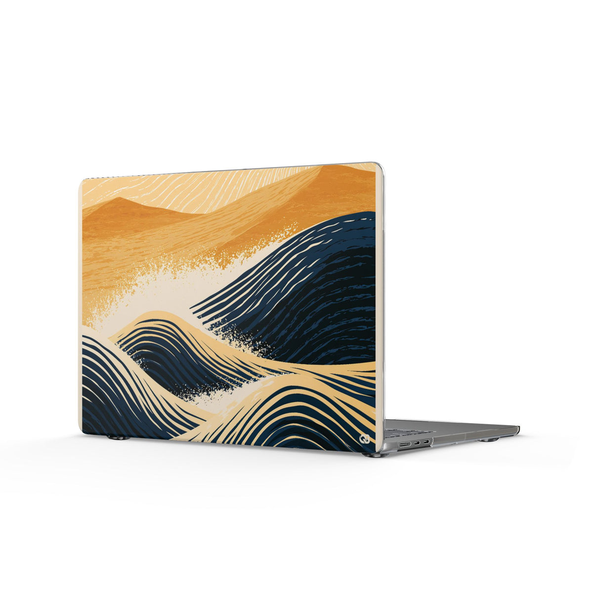 Golden Horizon Waves · Clear Hard Case for MacBook · Blue