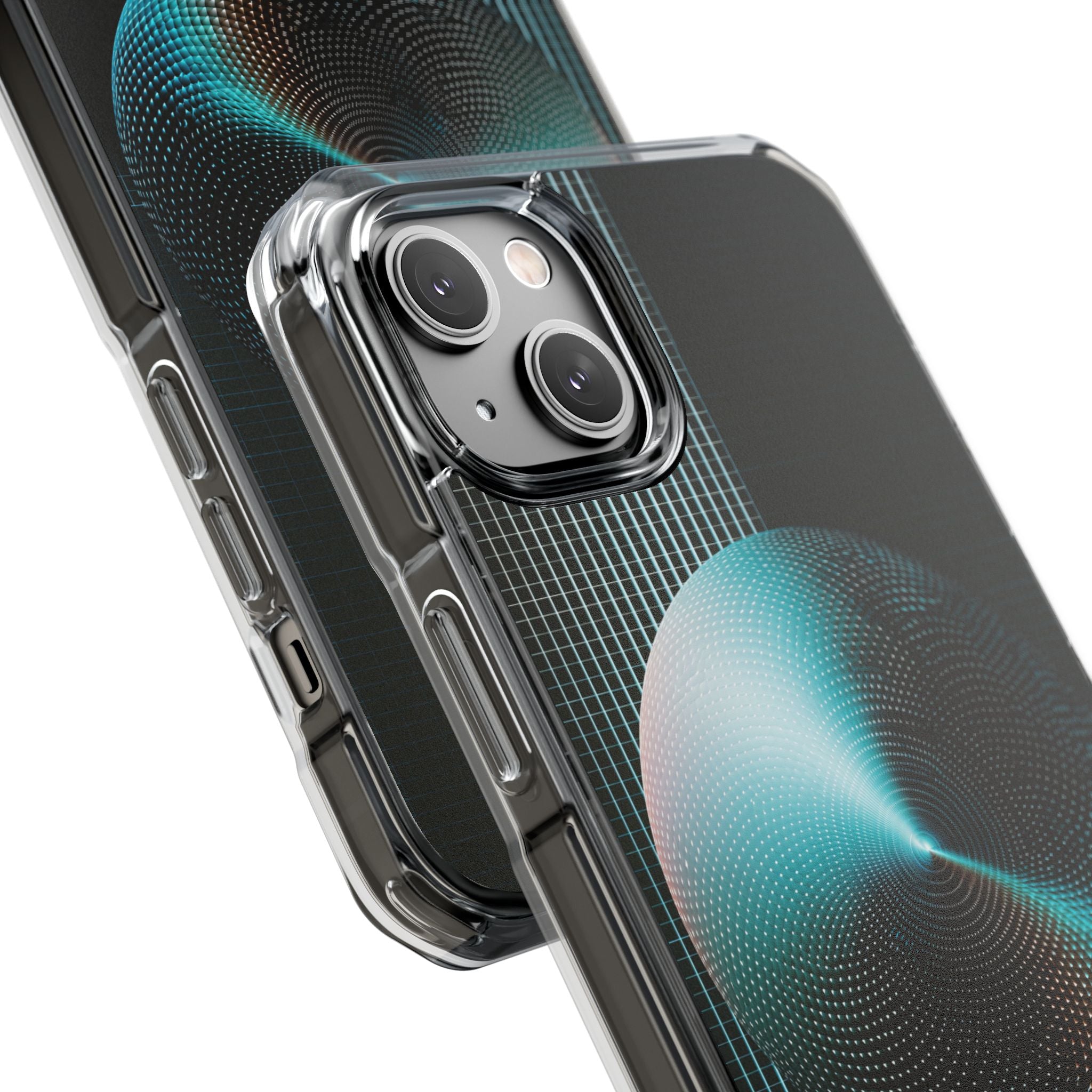 Blue Impact MagSafe Phone Case for iPhone - Cyan Vector Sphere