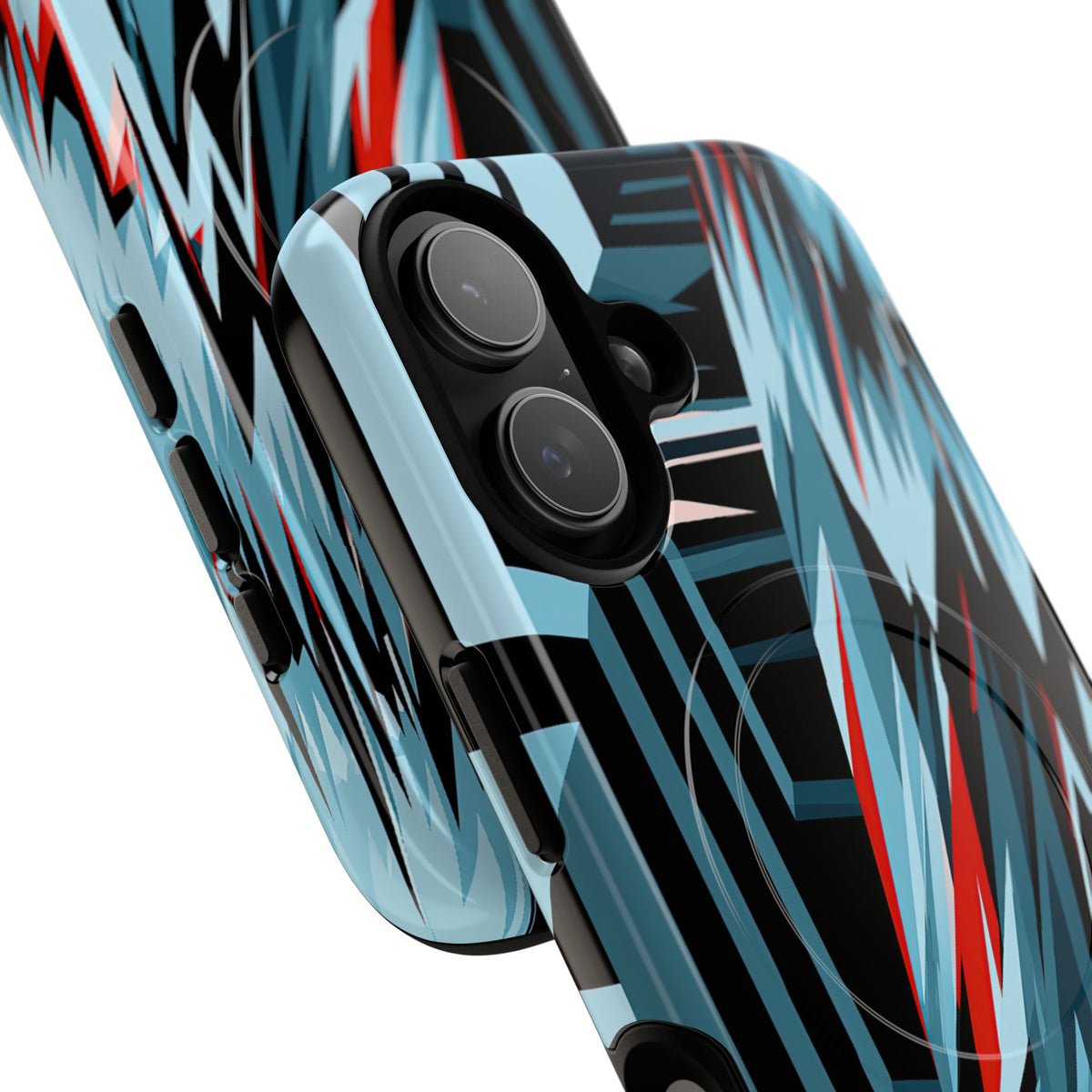 Blue Tough 2.0 Magsafe Phone Case for iPhone - Glitch Peak Cyan