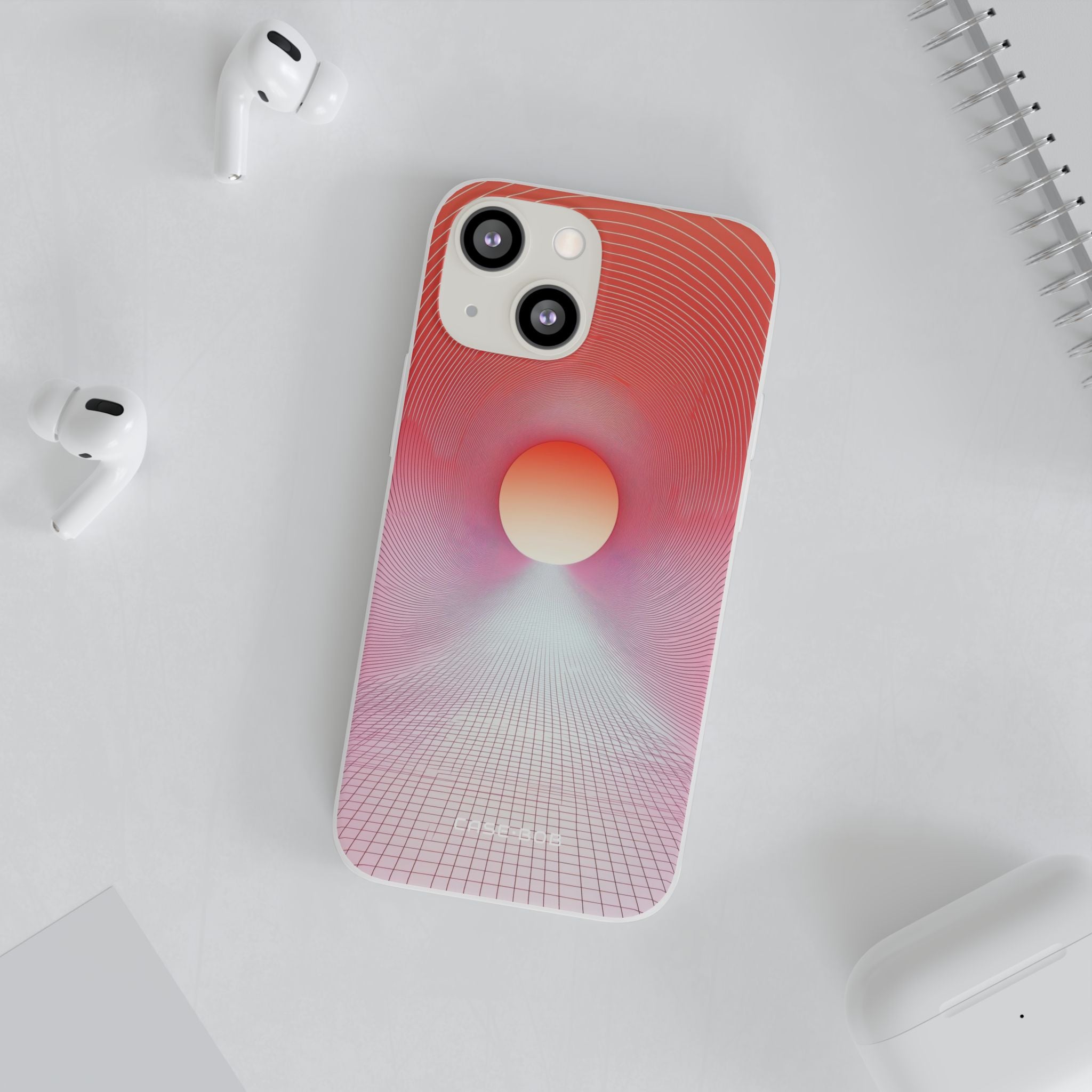 Oranssi Portal iPhone 13 mini -pehmeä suojakotelo