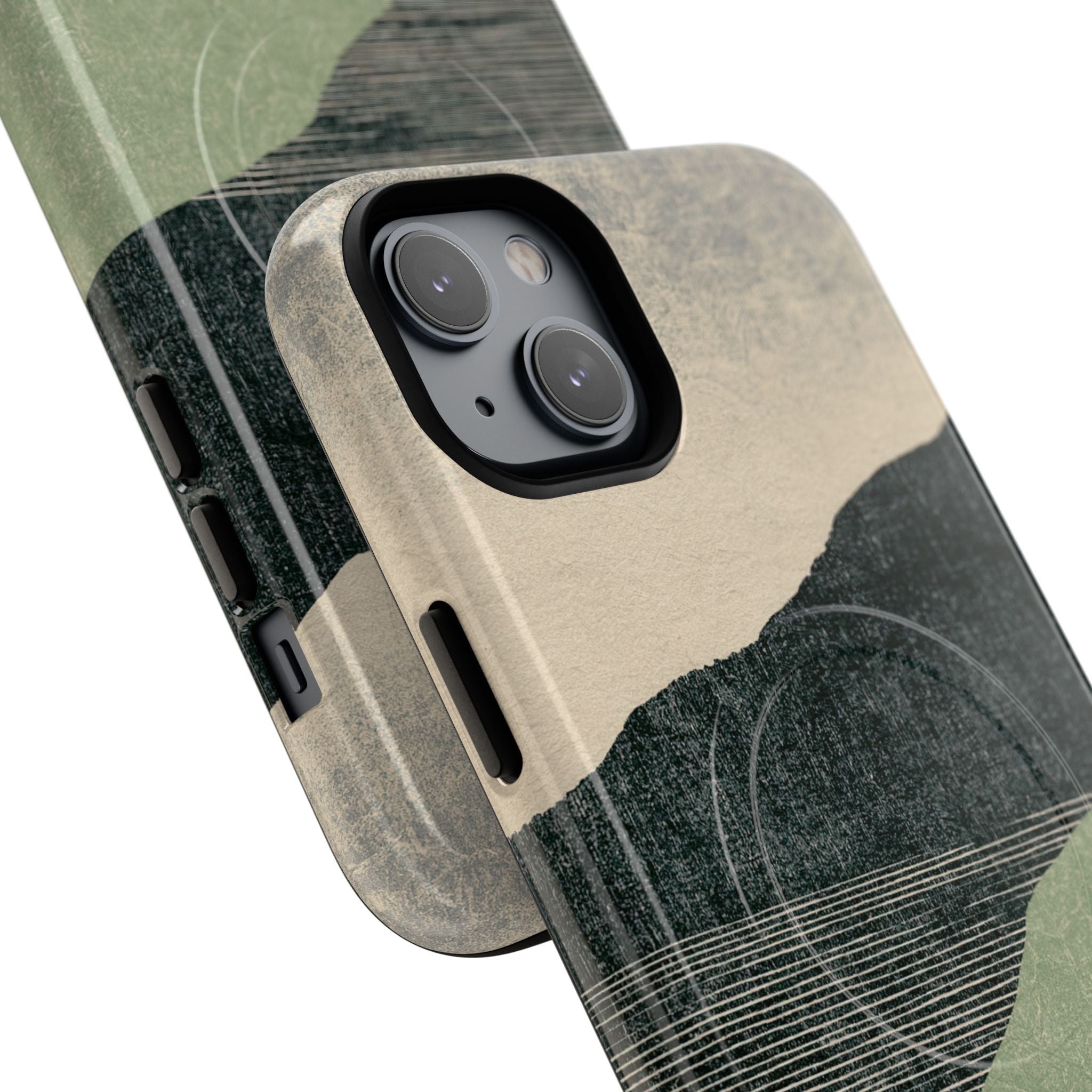 Green Tough 2.0 Magsafe Phone Case for iPhone - Moss Ridge Grain