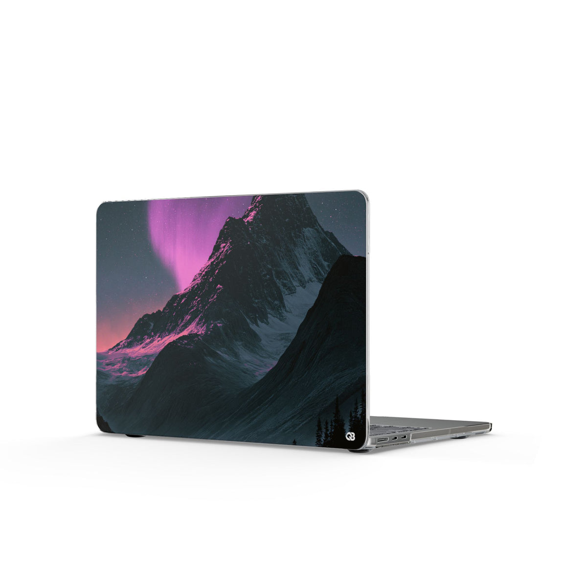 Arctic Aurora Summit · Clear Hard Case for MacBook · Black