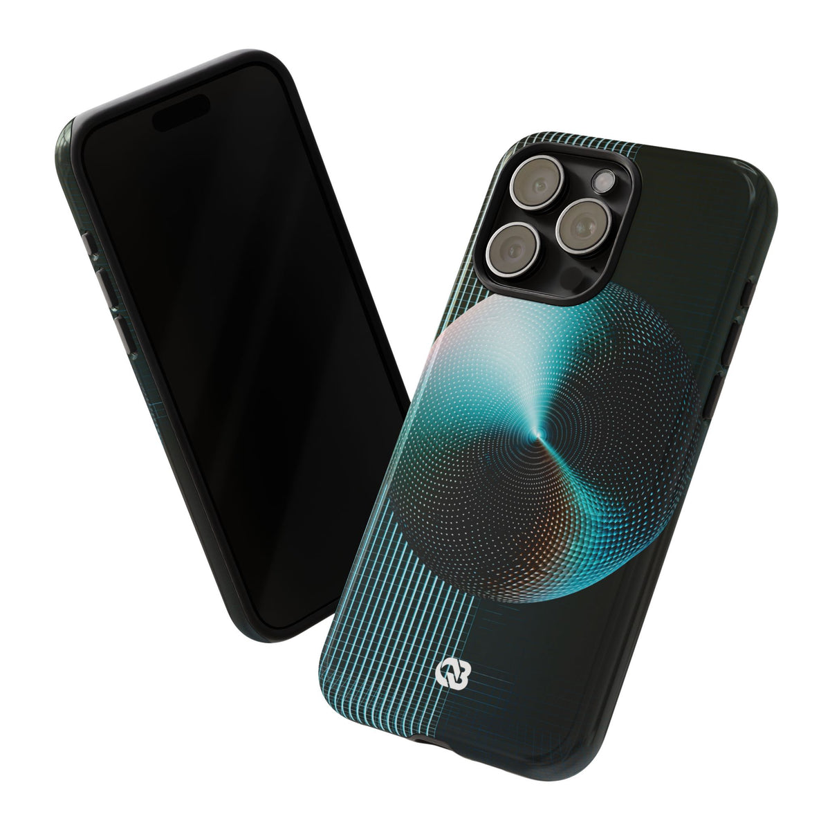 Blue Tough Phone Case for iPhone - Cyan Vector Sphere