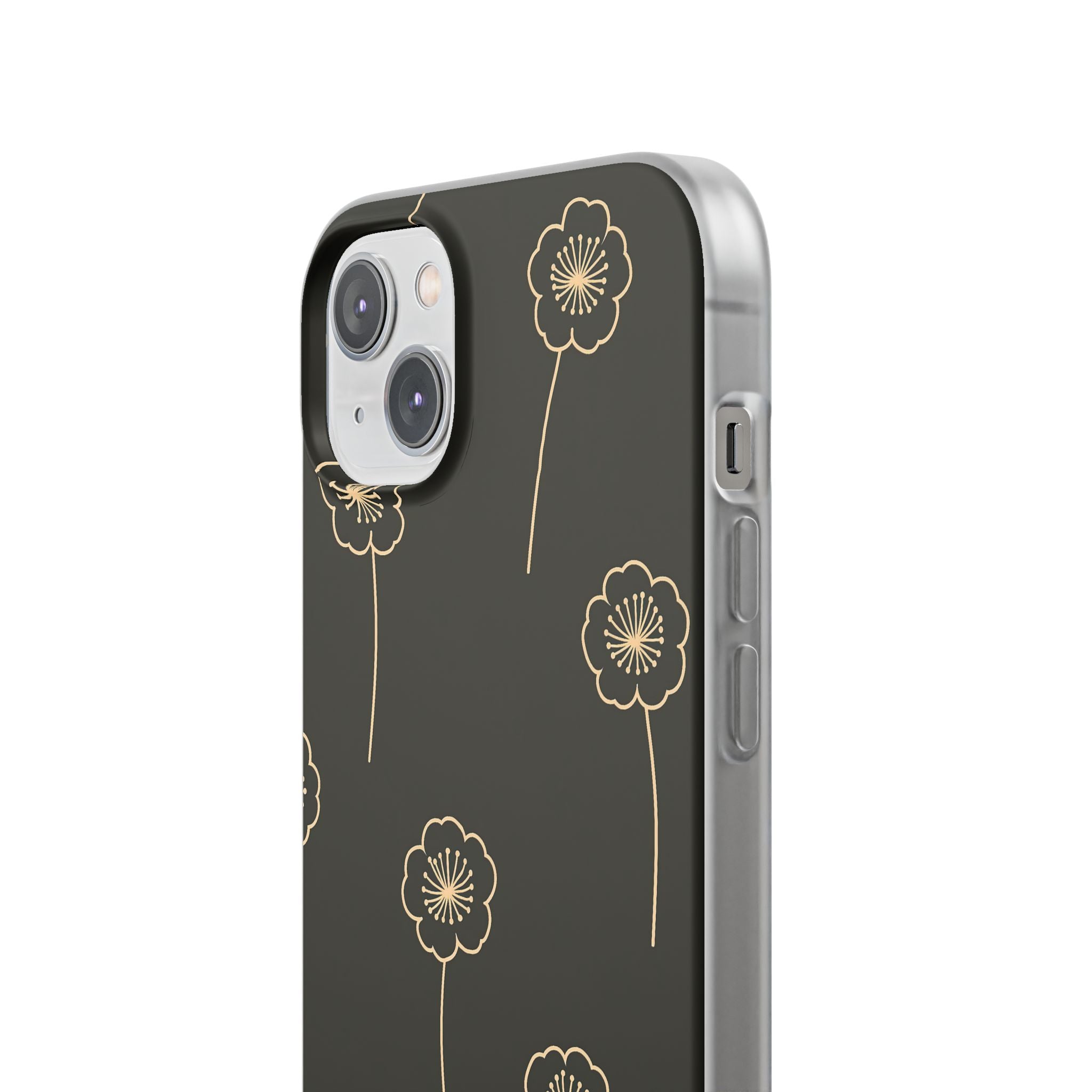 Black Lite Phone Case for iPhone - Obsidian Sand Petals