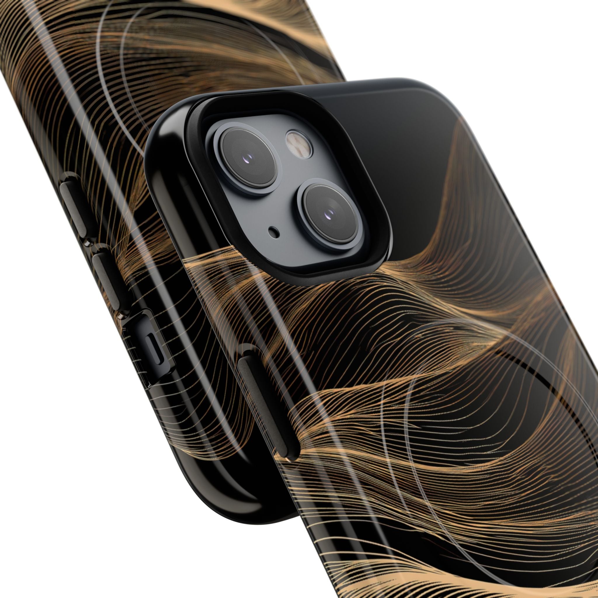 Black Tough 2.0 Magsafe Phone Case for iPhone - Copper Topo Ridge