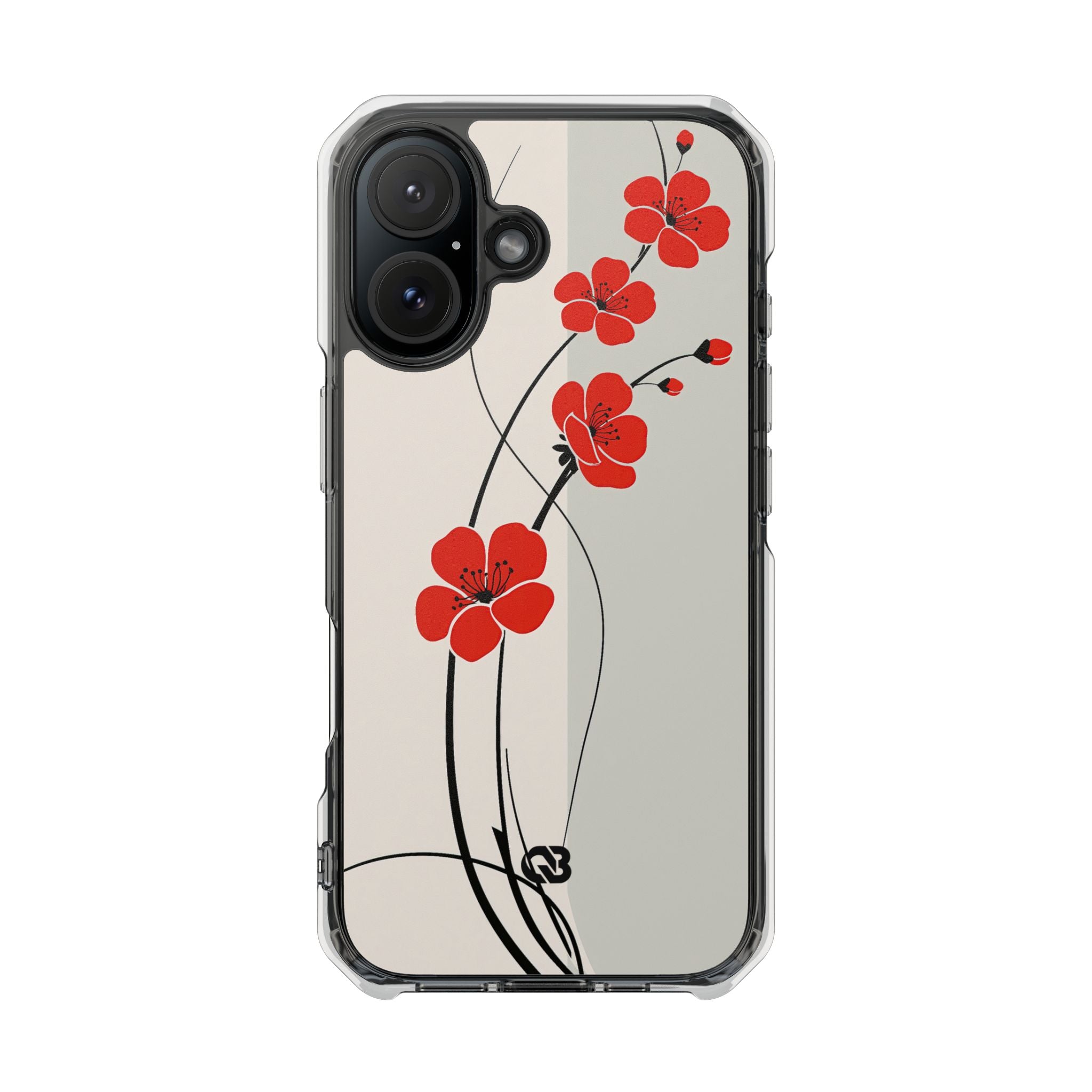 Red Impact MagSafe Phone Case for iPhone - Crimson Plum Ink