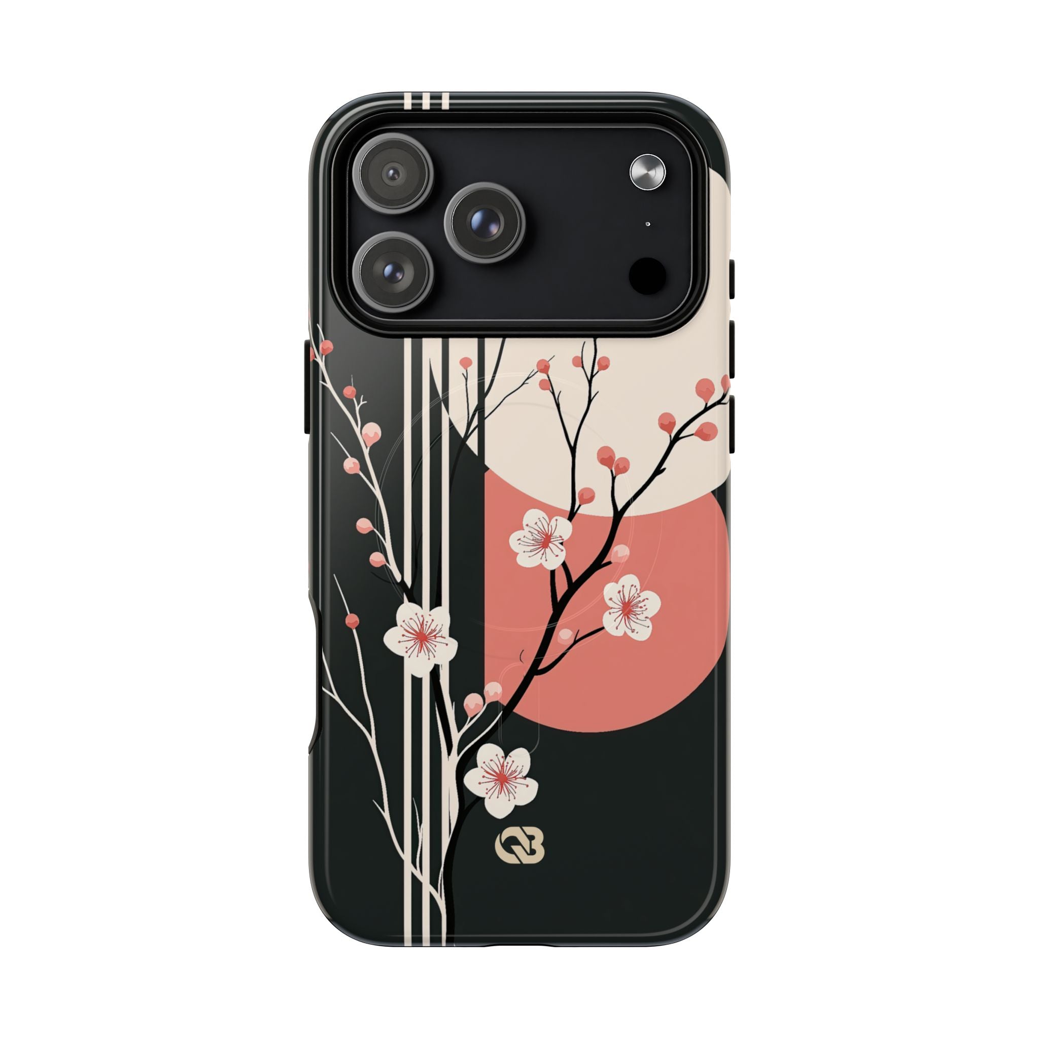 Black Tough 2.0 Magsafe Phone Case for iPhone - Kyoto Midnight Blossom