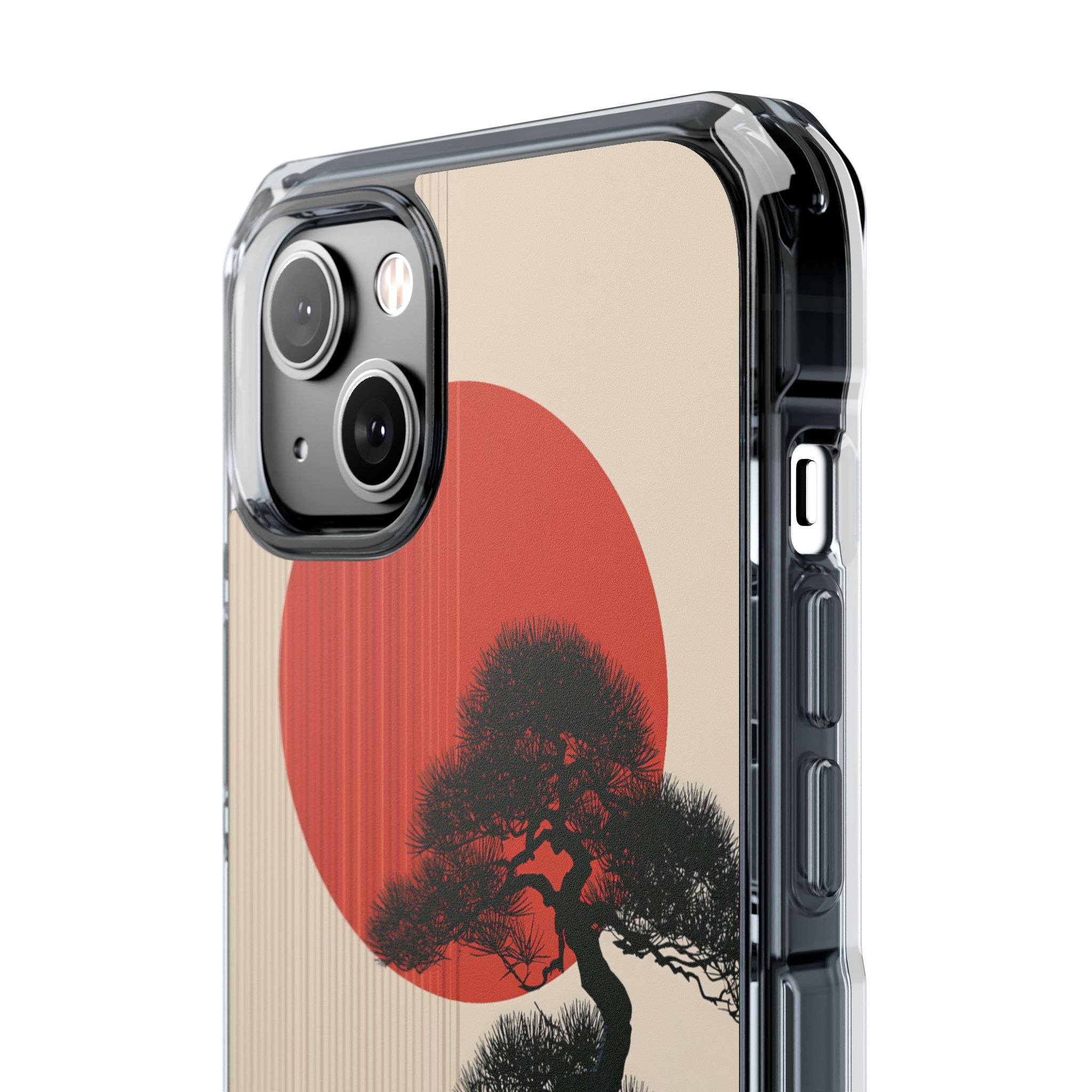 Beige Impact MagSafe Phone Case for iPhone - Kyoto Crimson Pine
