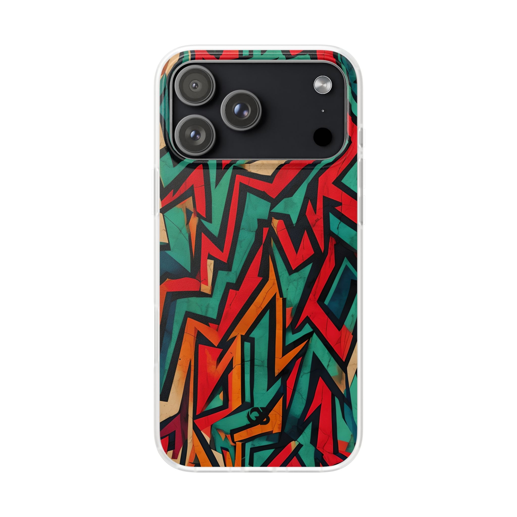 Jagged Teal Static · Soft Phone Case for iPhone